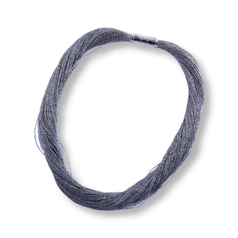 Schmidt Damen Kette 45cm aus Edelstahl, Magnetschließe, grau-silber