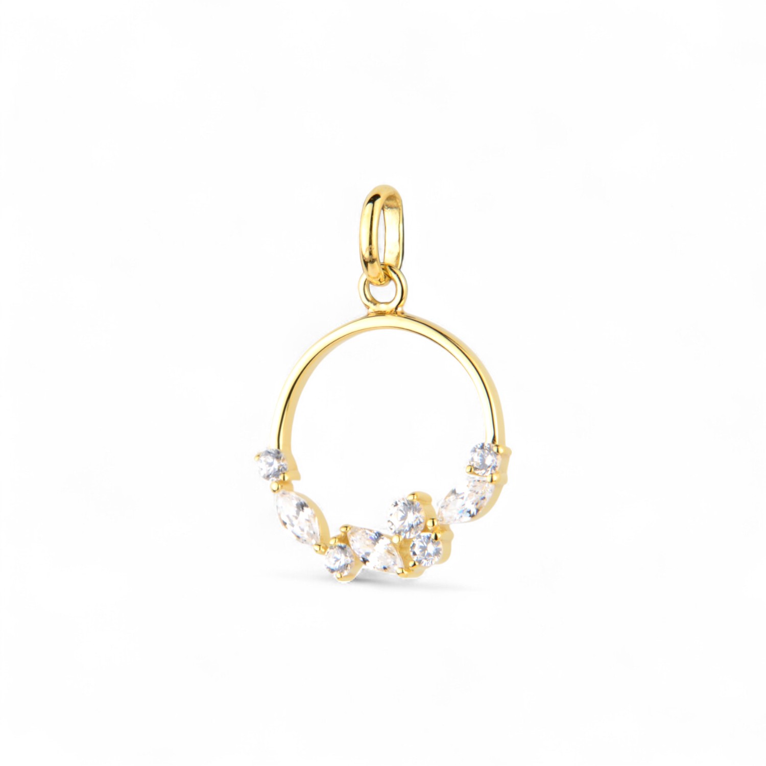 Schmidt Damen Anhänger aus 333 Gold mit Zirkonia, ca. 14mm, goldfarben, elegantes Schmuckstück