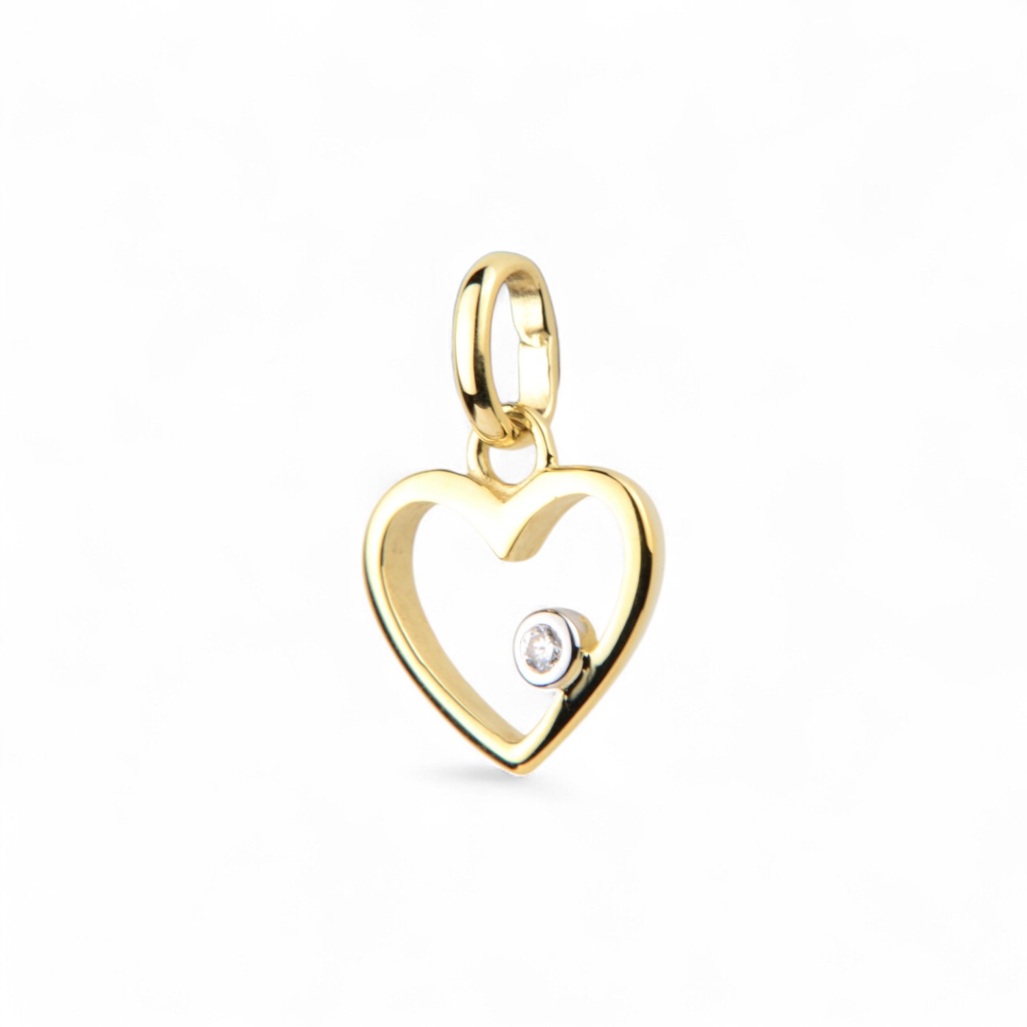 Schmidt Herz Anhänger aus 333 Gold mit 0,01ct River Lab Grown Diamant für Damen und Kinder
