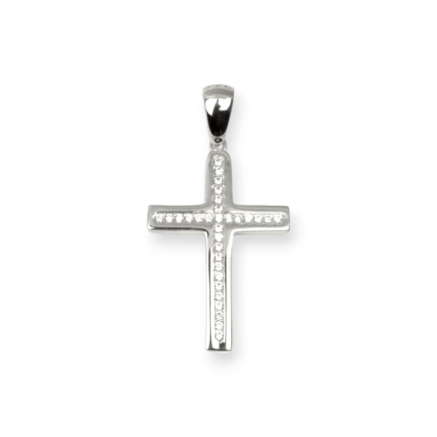 Schmidt Damen Anhänger Kreuz aus 925 Silber mit Zirkonia, ca. 26x17,8mm, silberfarben