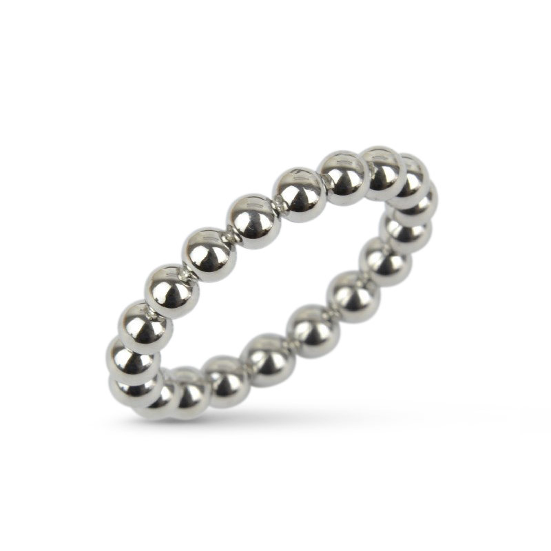 Kadó Ring Kugel für Damen, Edelstahl, Farbe Silber, Größe 63