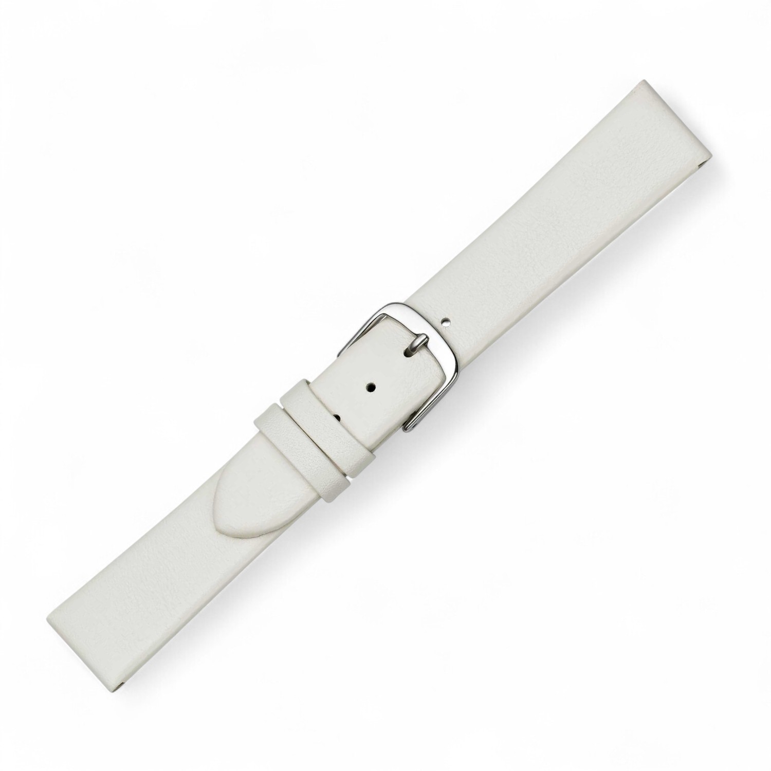 Schmidt Design I Damen Uhrenarmband aus weißem Leder, 16mm Anstoßbreite, elegante Schließe, stilvoll und