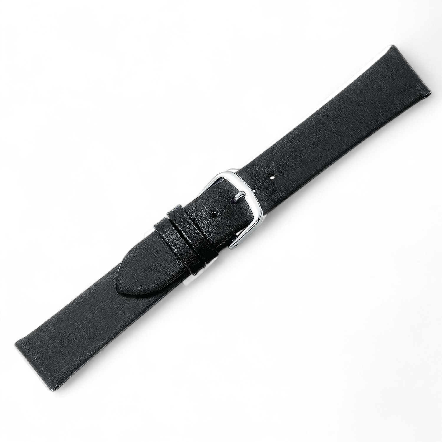 Schmidt DESIGN I Uhrenarmband aus schwarzem Leder für Herren und Damen, 17mm breit, 2mm dick