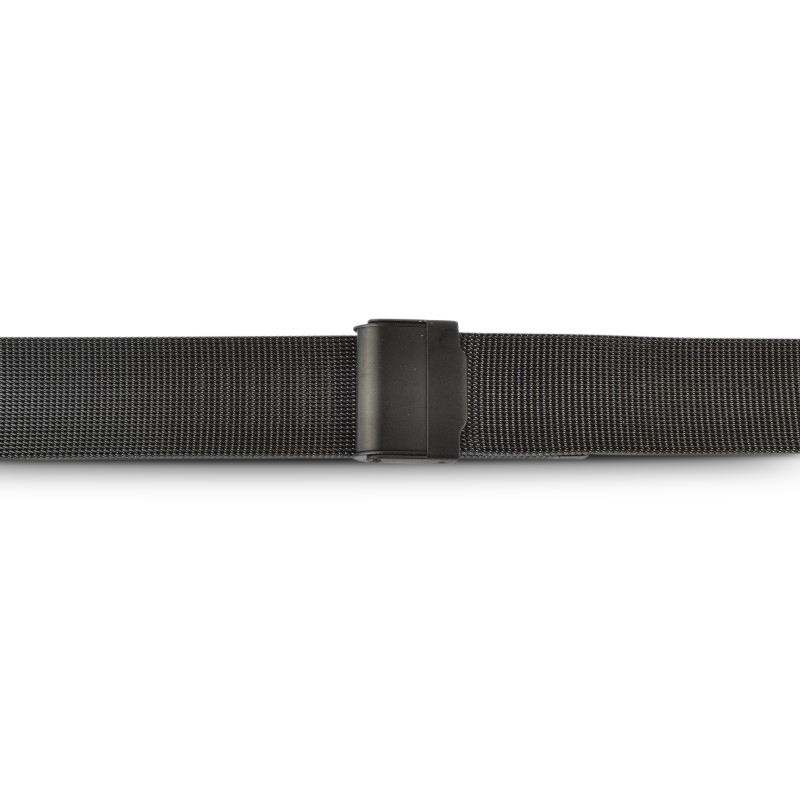Schmidt Milanaiseband schwarz aus Edelstahl für Herren und Damen, 16mm Uhrenarmband
