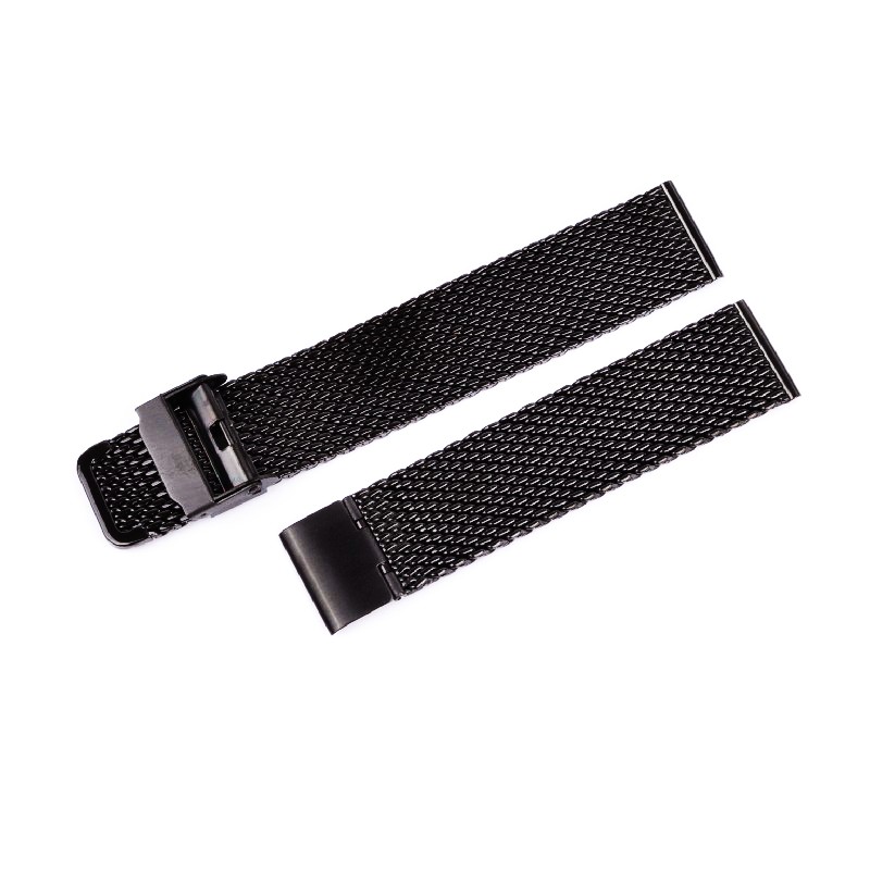 Schmidt Milanaiseband schwarz 20mm Edelstahl für Herren und Damen Uhrenarmband