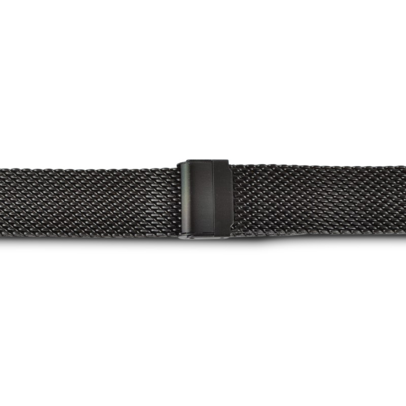 Schmidt Milanaise Uhrenarmband Herren 24mm Edelstahl Schwarz