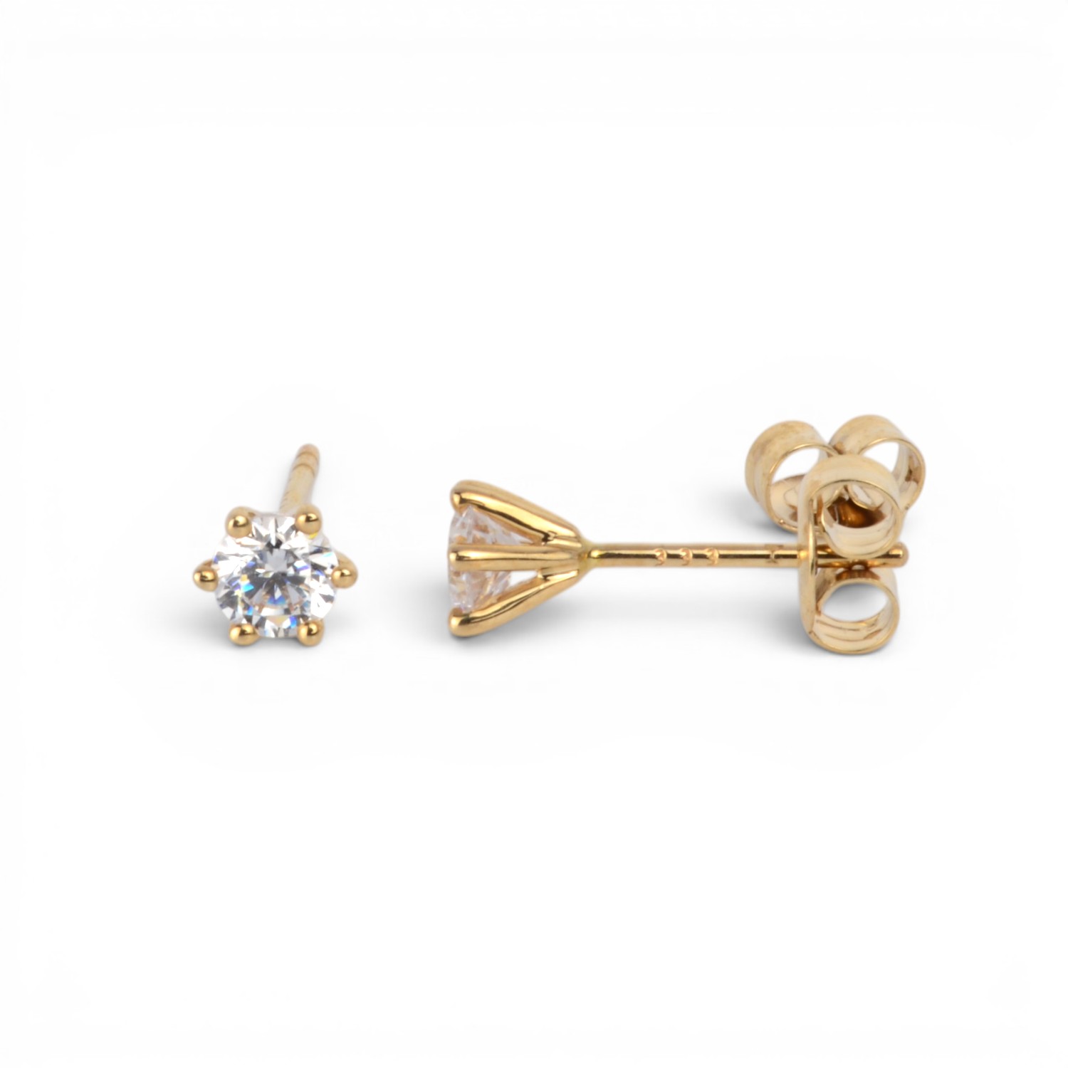 Schmidt Ohrstecker 6er Krabbenfassung Gelbgold 333 mit Zirkonia Ø 5mm für Damen
