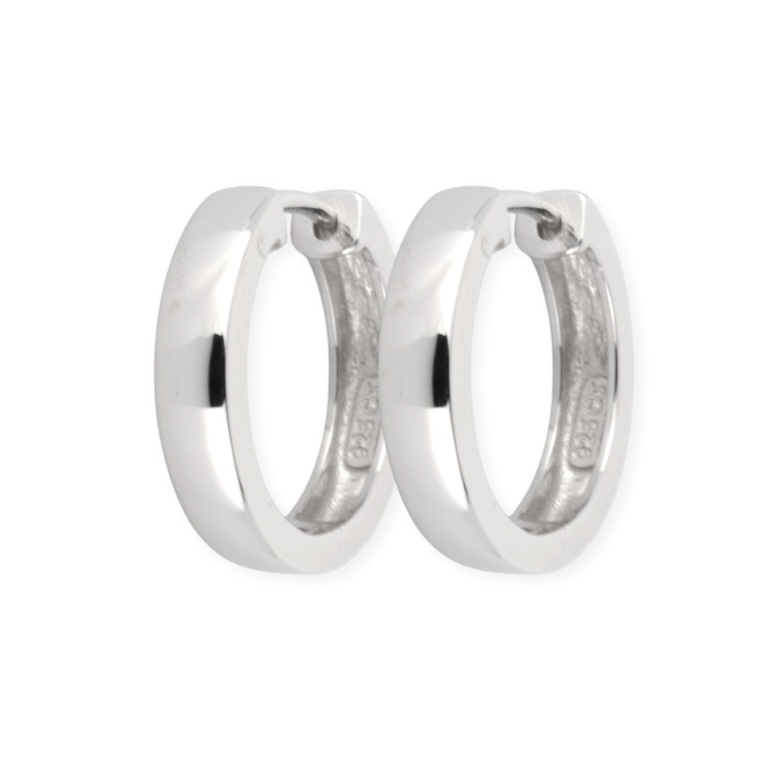 Schmidt Klappcreolen aus 925 Silber für Damen, 18x3,5mm, eleganter Ohrschmuck in Silberfarben