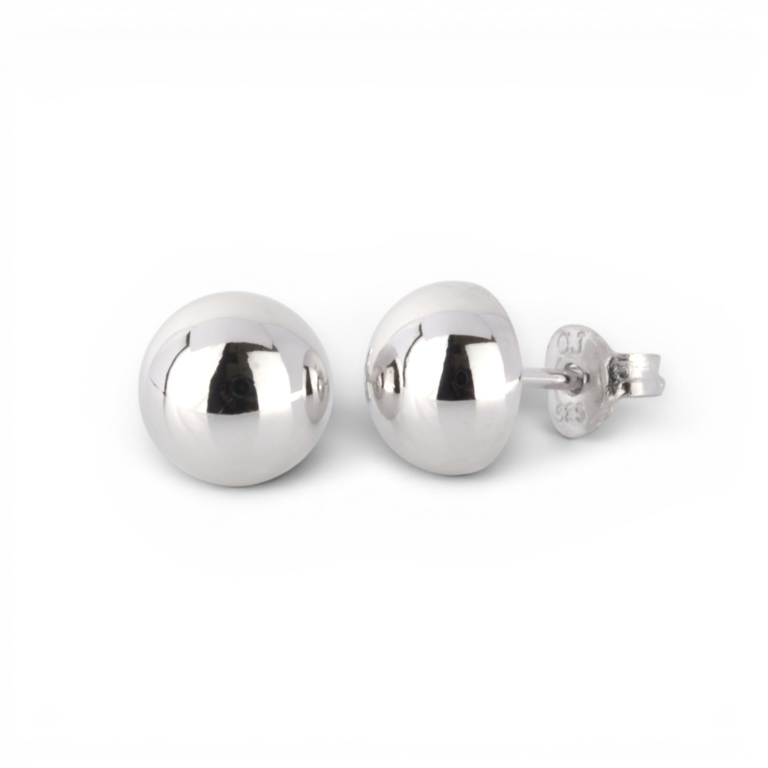 Schmidt Ohrstecker Halbkugel 925 Silber Ø 8mm für Damen, eleganter Ohrschmuck in Silberfarben