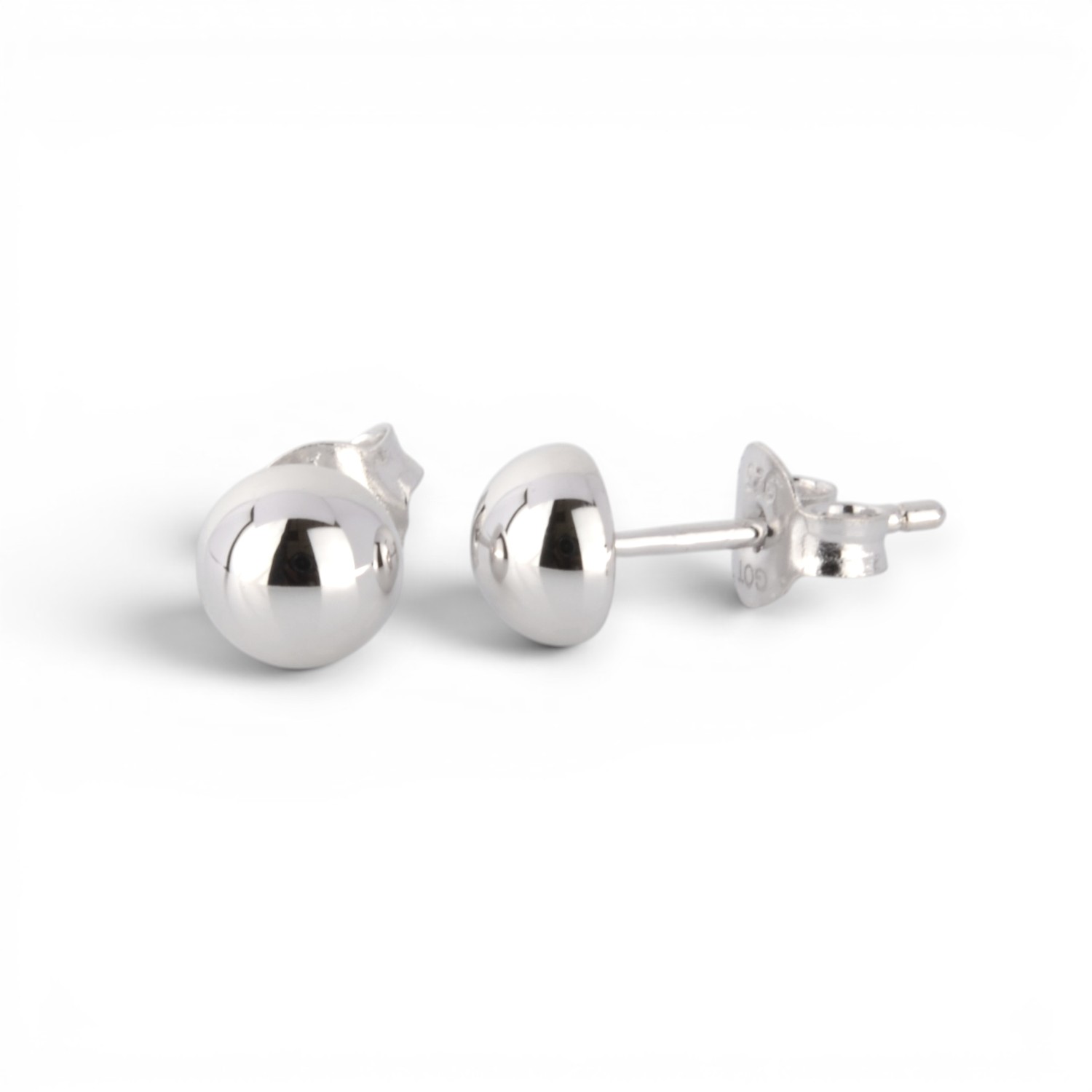 Schmidt Ohrstecker Halbkugel 6mm aus 925 Silber in Orange für Damen – Eleganter Ohrschmuck