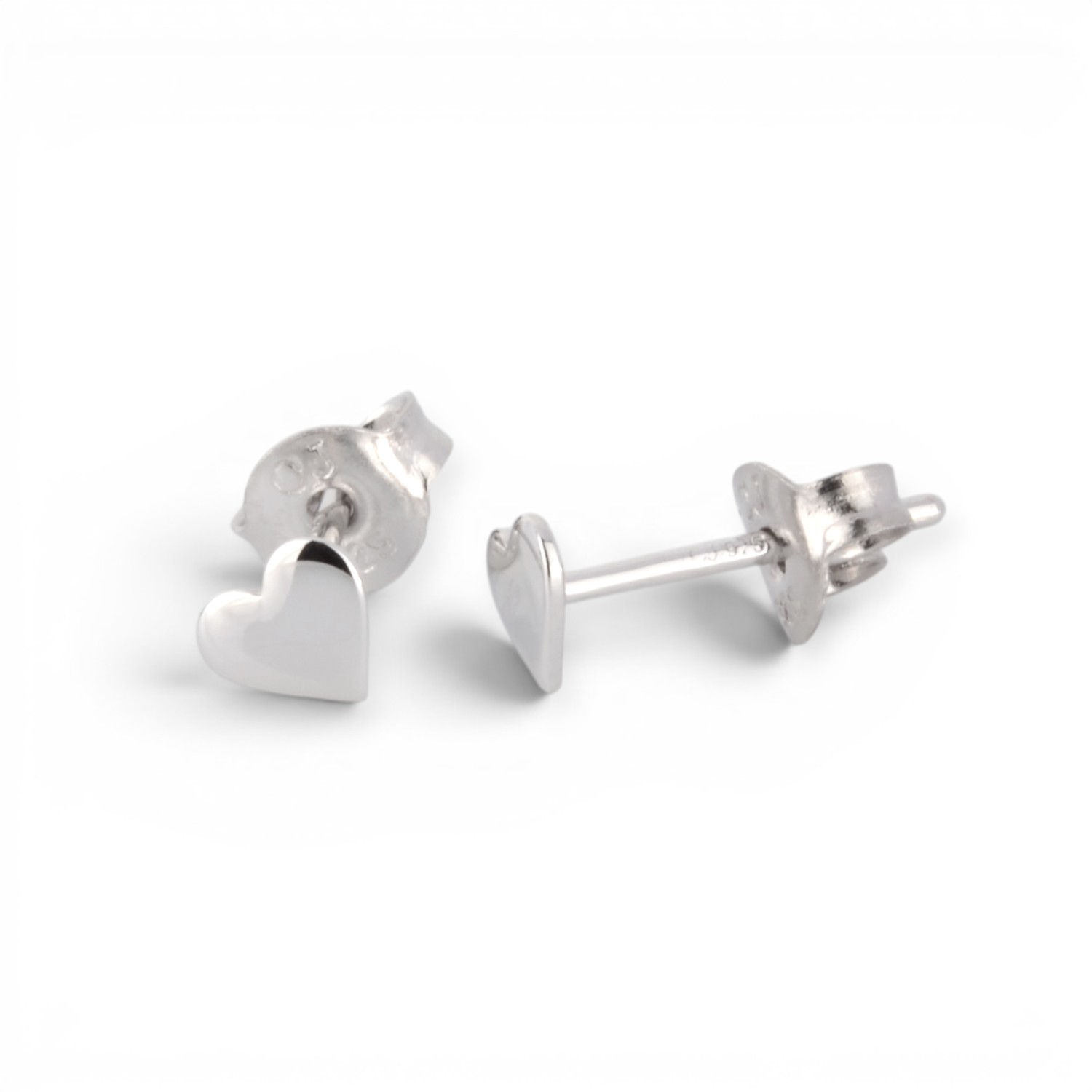 Schmidt Ohrstecker Herz aus 925 Silber für Damen, 5mm, silberfarben – eleganter Ohrschmuck