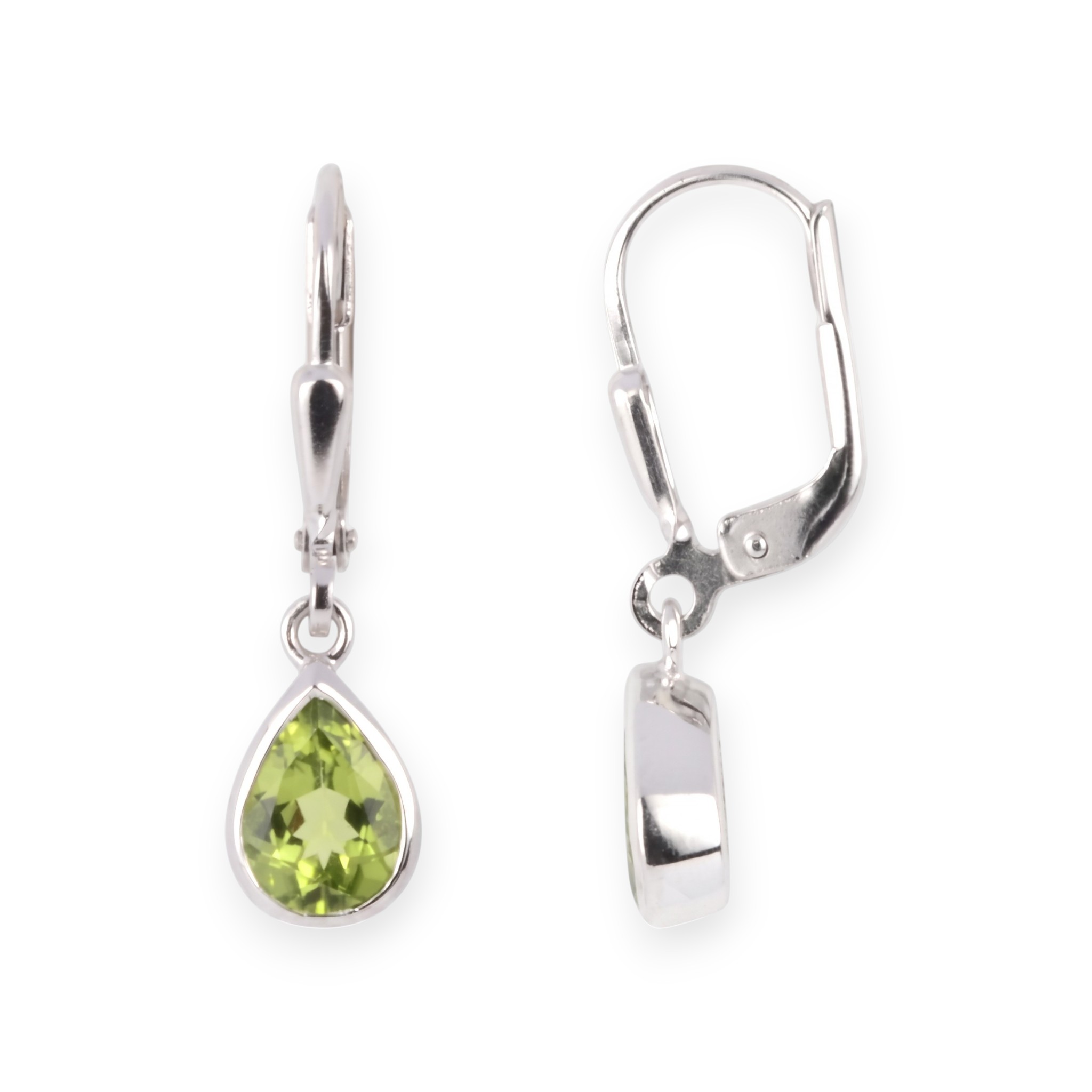Schmidt Ohrhänger Tropfen aus 925 Silber mit Peridot für Damen – eleganter Ohrschmuck in Silber und Grün