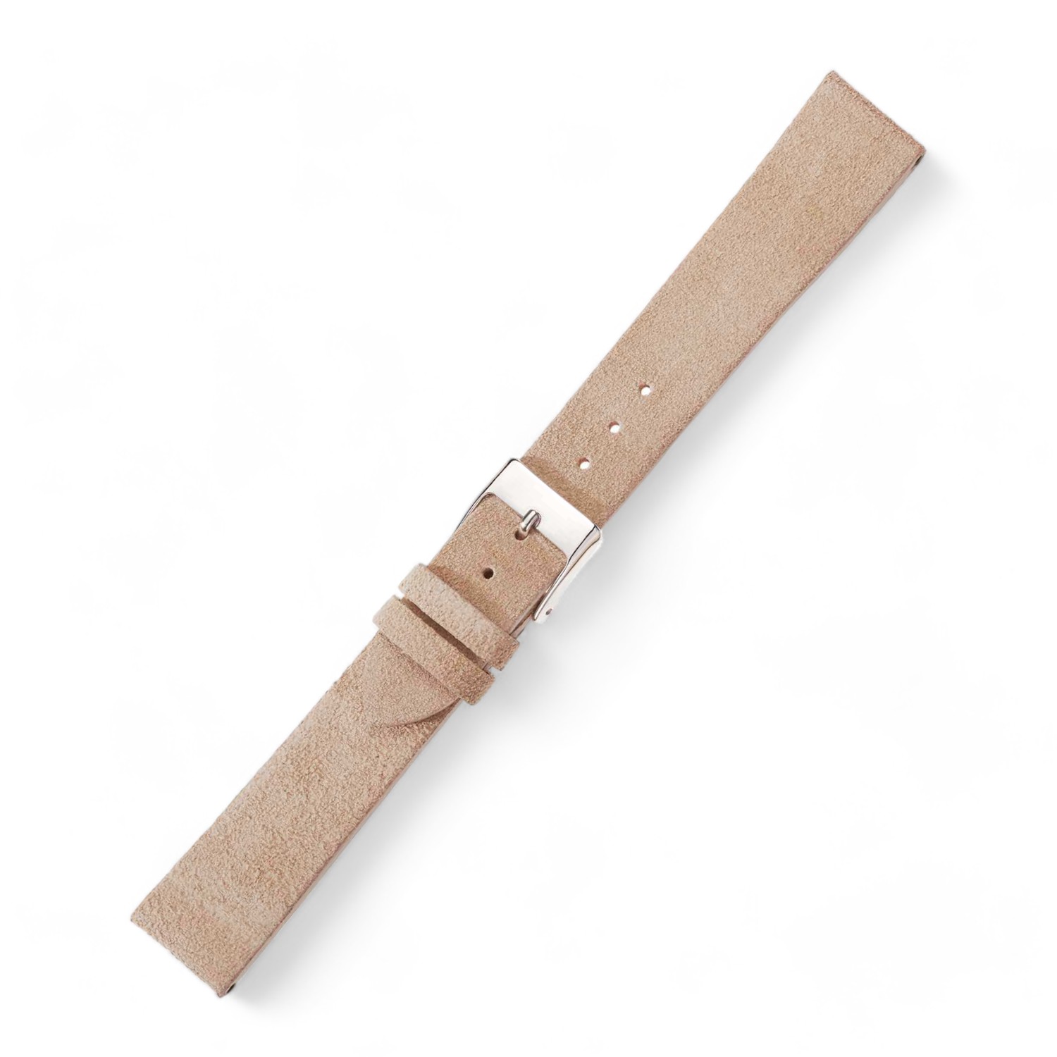 Lederband Amrum beige von Schmidt – Velourleder Uhrenarmband für Herren und Damen, 20mm breit, nahtlos