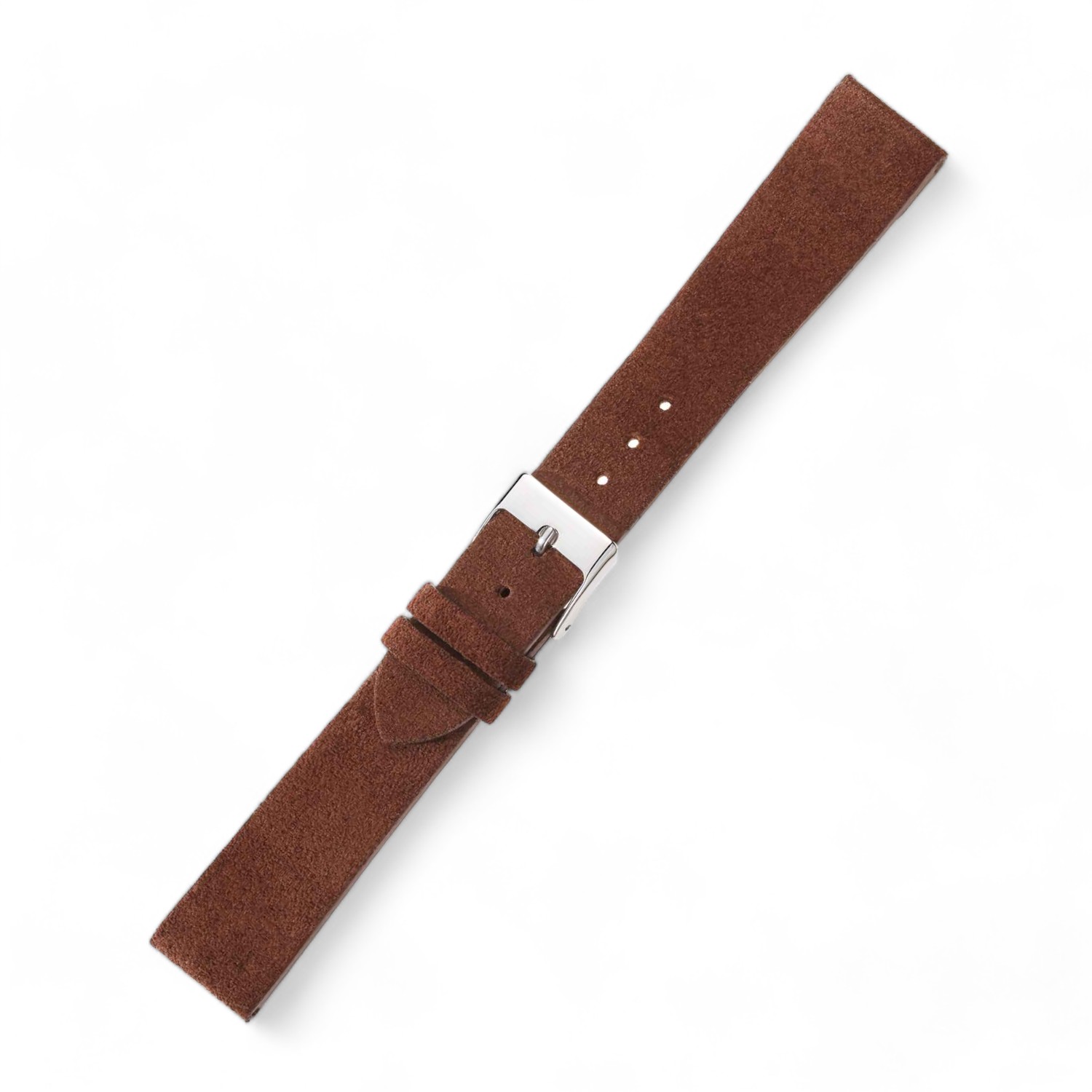 Schmidt Amrum braunes Velourleder Uhrenarmband 18mm für Herren und Damen, ohne Naht, 3mm dick