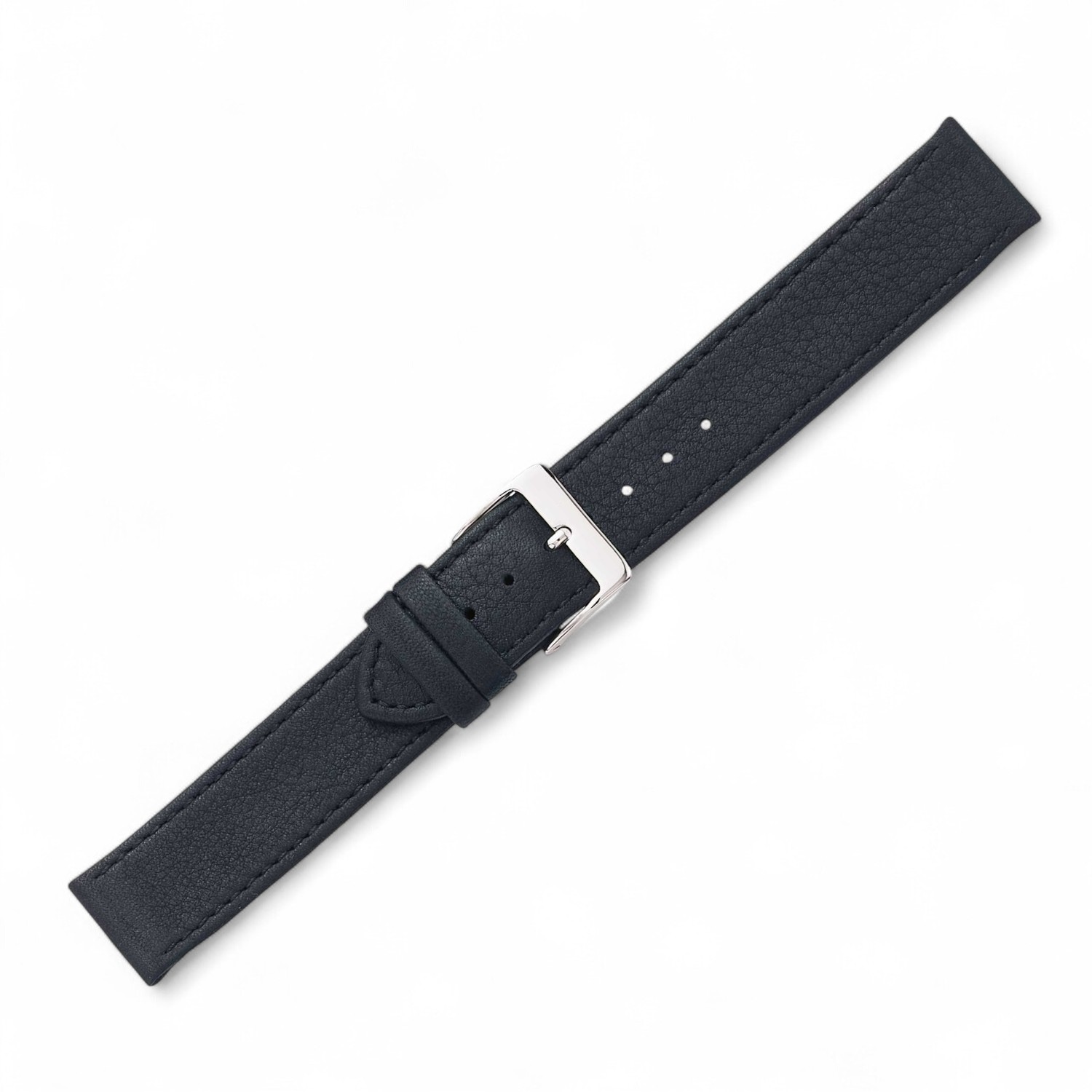 Aqua-Soft Uhrenarmband schwarz aus Leder für Herren und Damen, 18mm breit, Schmidt