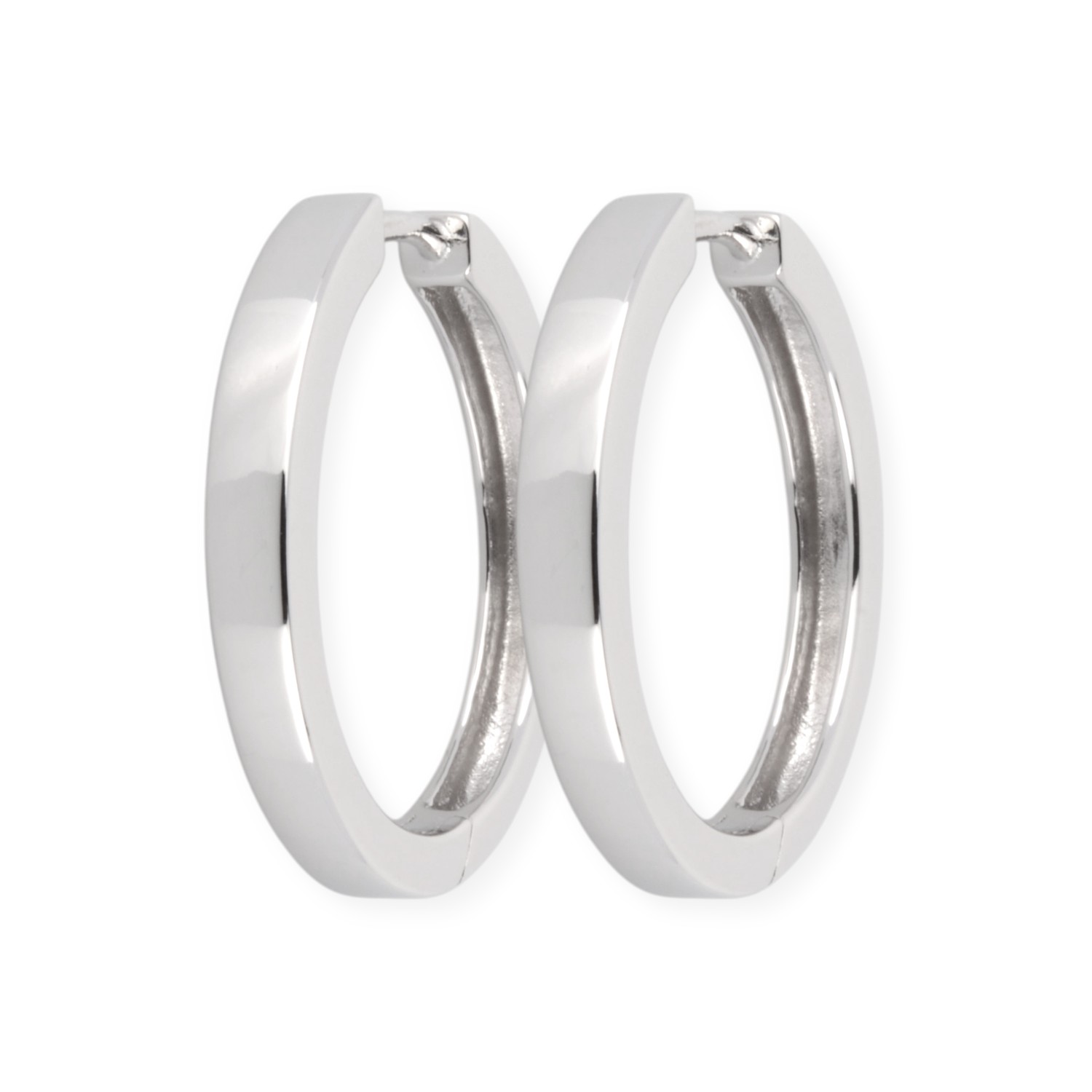 Schmidt Klappcreolen aus 925er Silber für Damen, 21x2,7mm, eleganter Ohrschmuck in Silberfarben