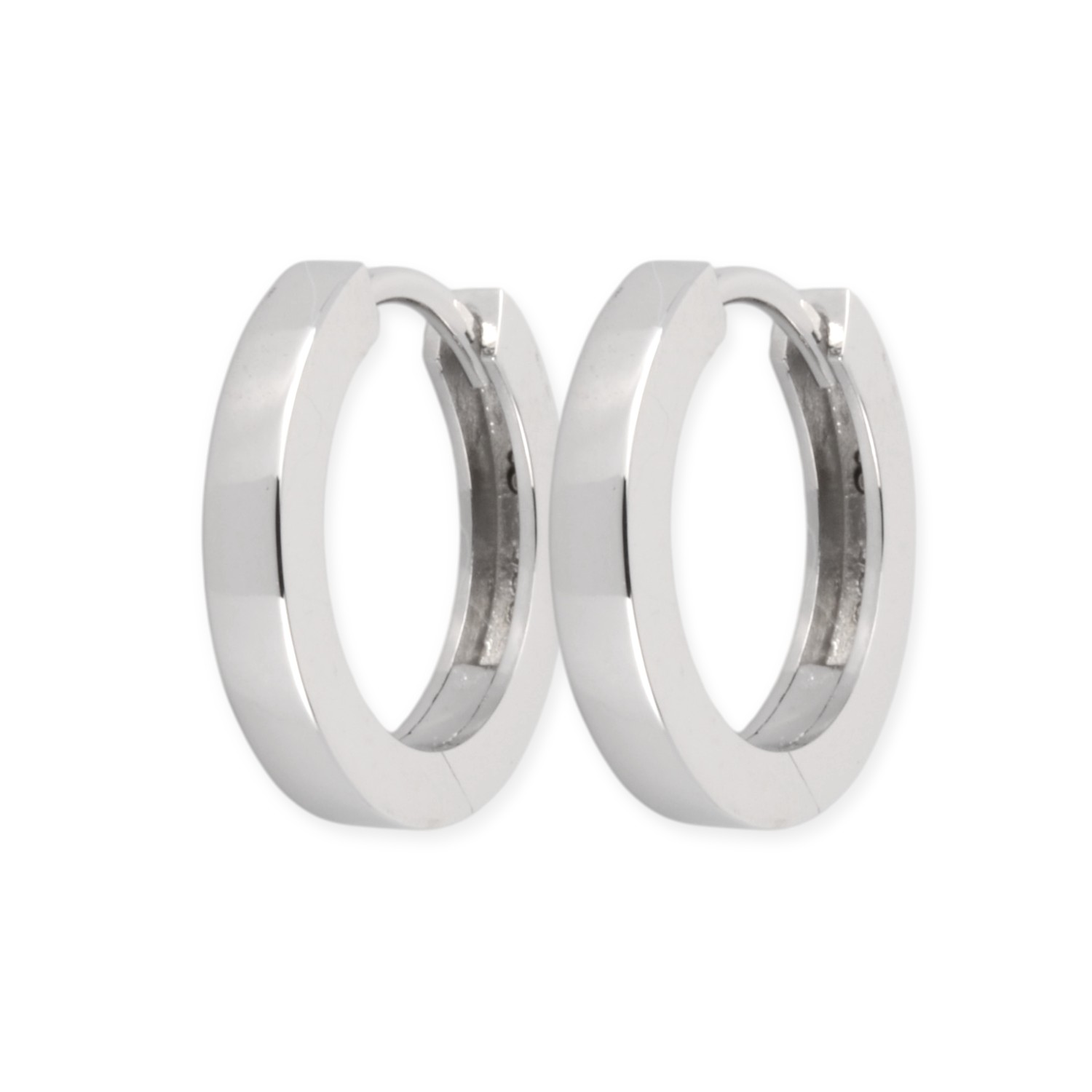 Schmidt Klappcreolen kantig aus 925 Silber für Damen, silberfarben, 15,1x2,3mm Ohrschmuck