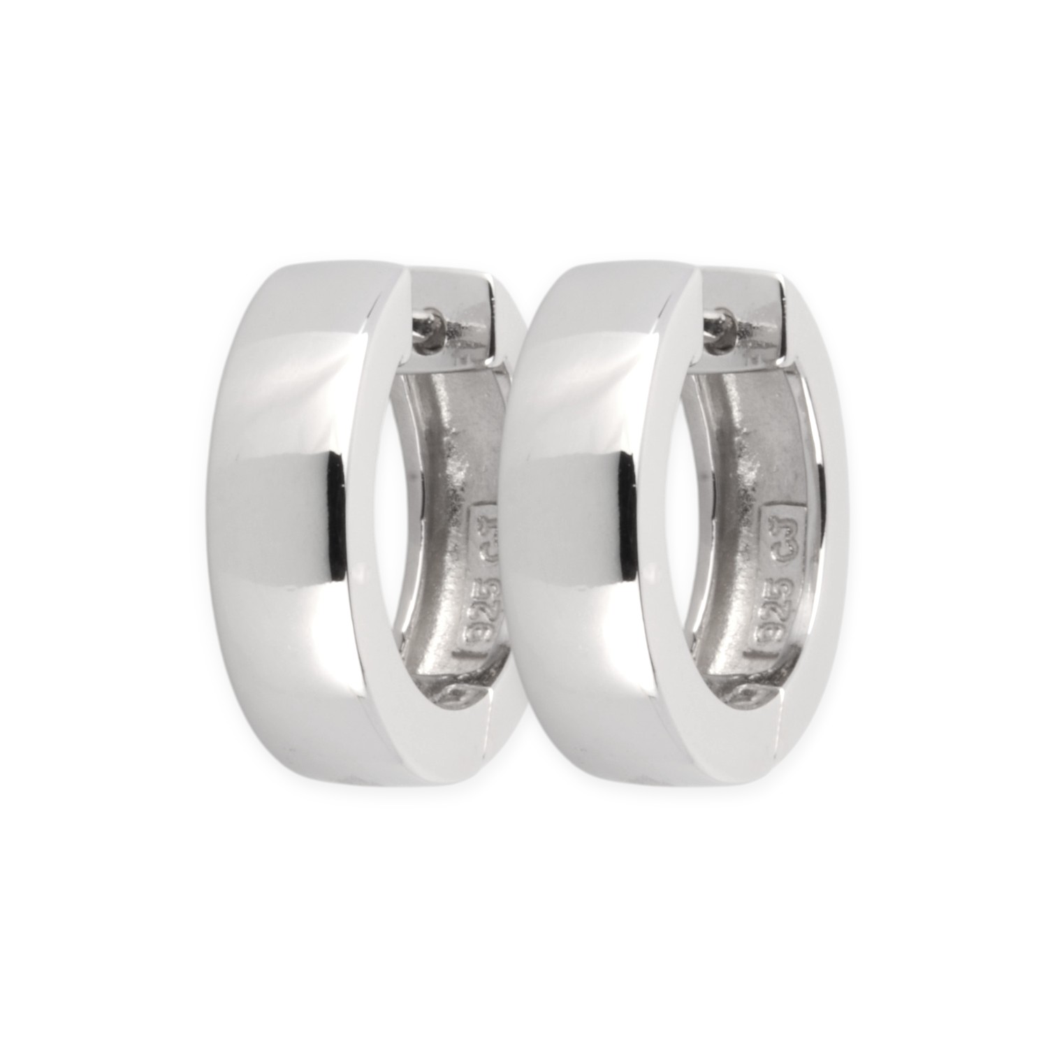 Schmidt Klappcreolen aus 925 Silber für Damen, silberfarben, 16,3x4,5mm Ohrschmuck