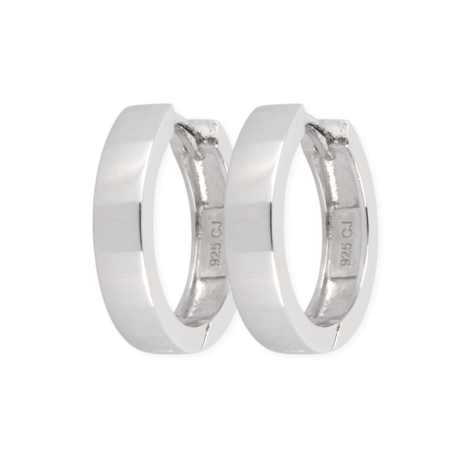 Schmidt Klappcreolen aus 925er Silber für Damen, silberfarben, 15,4x3,3mm Ohrschmuck