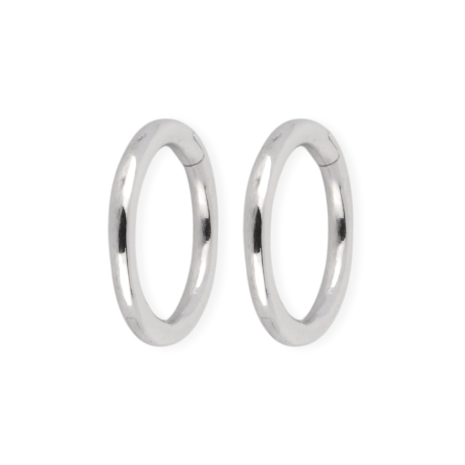 Schmidt Klappcreolen aus 925 Silber für Damen, 9mm, eleganter Ohrschmuck in Silberfarben