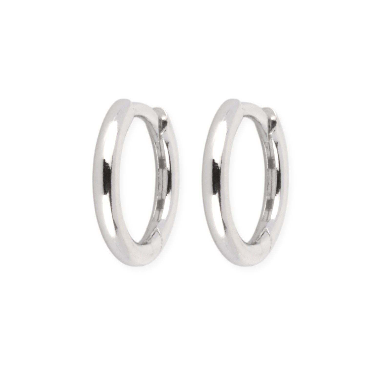 Schmidt Klappcreolen aus 925 Silber für Damen, 1,7x12mm, eleganter Ohrschmuck in Silberfarben
