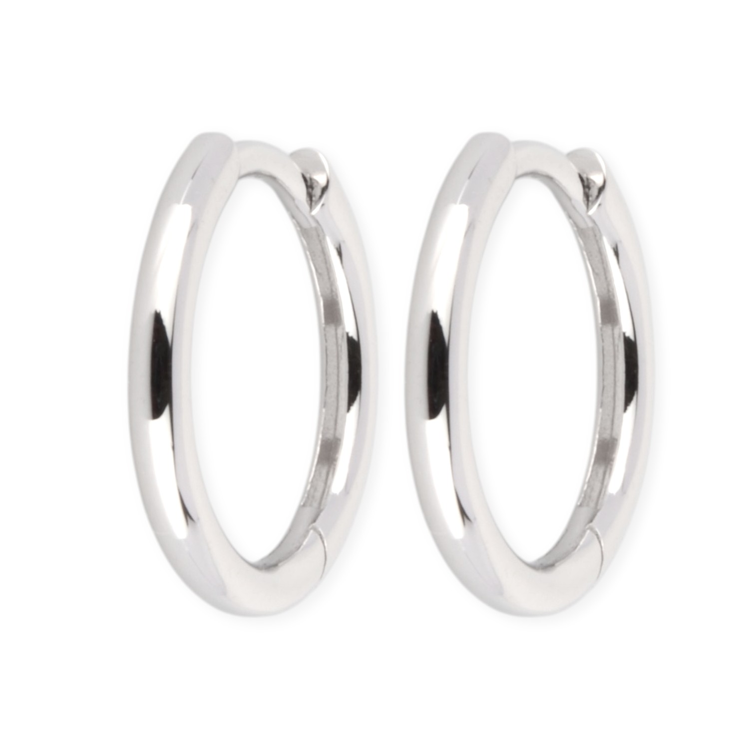 Schmidt Klappcreolen aus 925 Silber für Damen, 1,7x14mm, eleganter Ohrschmuck in Silberfarben