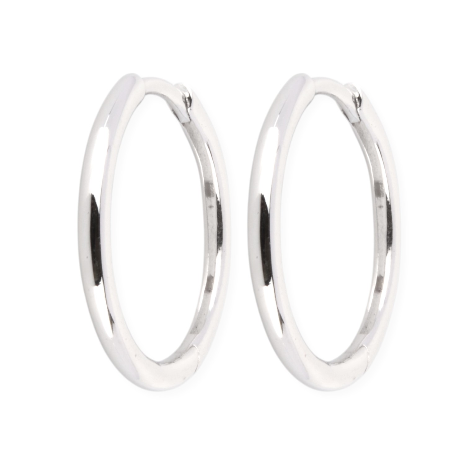 Schmidt Klappcreolen aus 925 Silber für Damen, 1,7x18mm, eleganter Ohrschmuck in Silberfarben