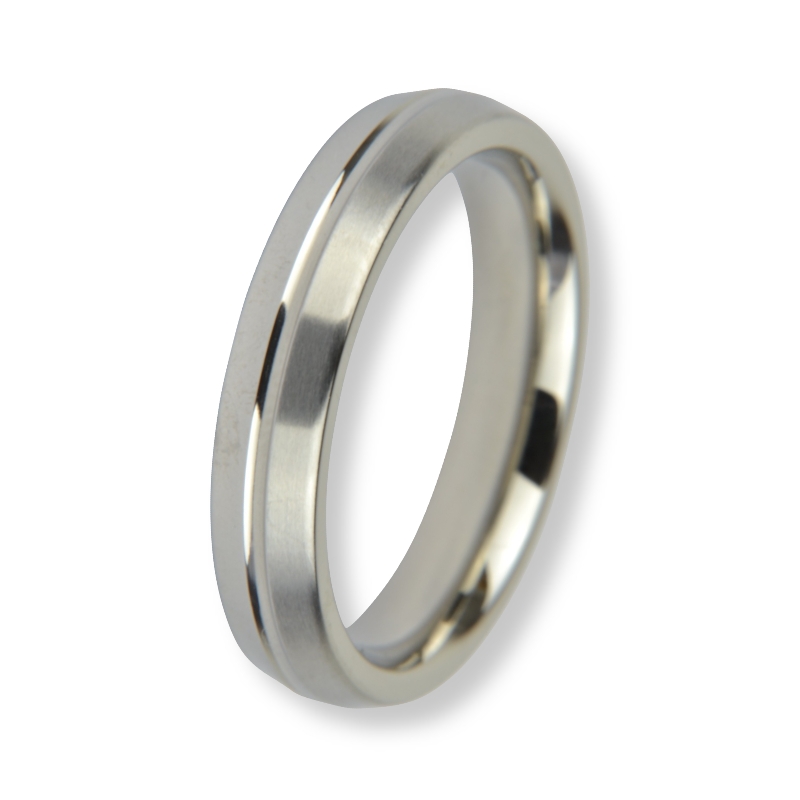 Kadó Damenring, matt und poliert, Edelstahl, silber, 5mm, Größe 63