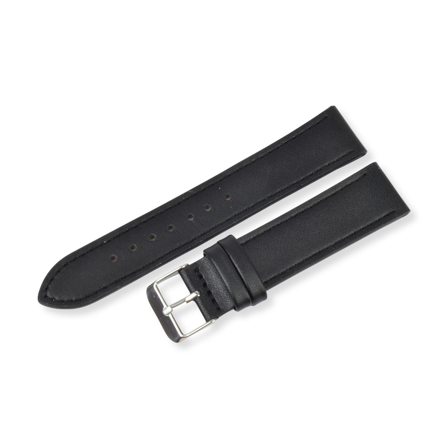 Schmidt Soft-Line Uhrenarmband aus schwarzem Leder für Herren und Damen, 20mm breit, 3mm dick
