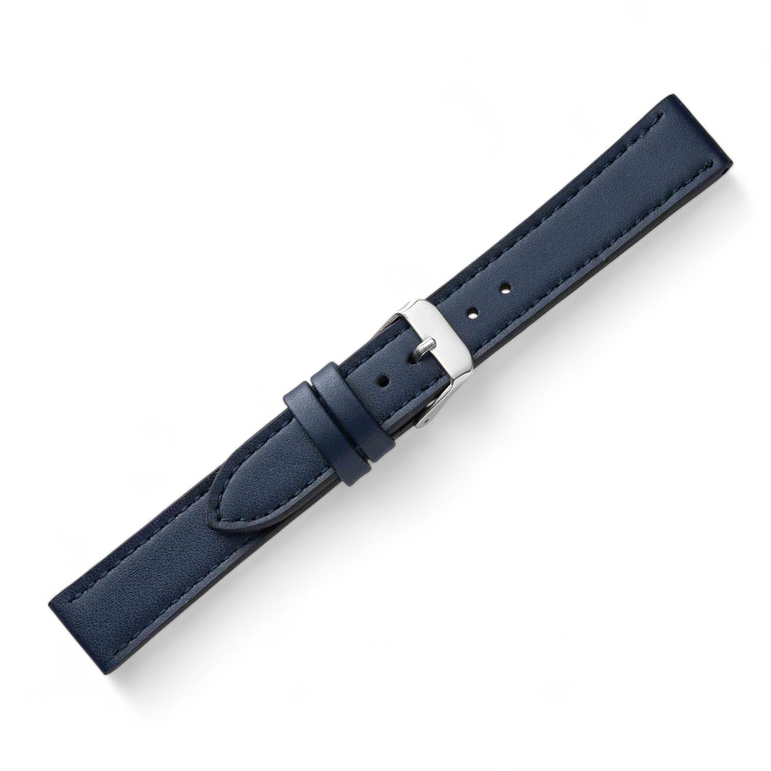 Schmidt Soft-Line Damen Uhrenarmband aus blauem Leder, 16mm Anstoßbreite, 3mm Dicke, 14mm Schließenbreite