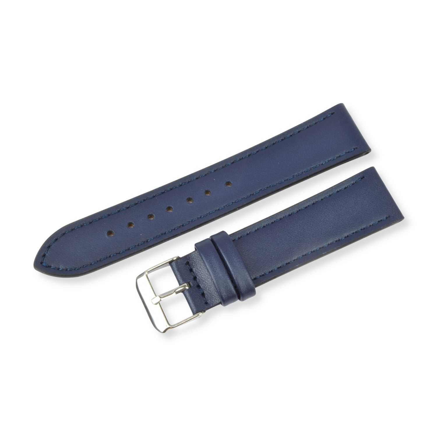 Schmidt Soft-Line Uhrenarmband Leder Blau 22mm Anstoß Silberne Schließe Unisex
