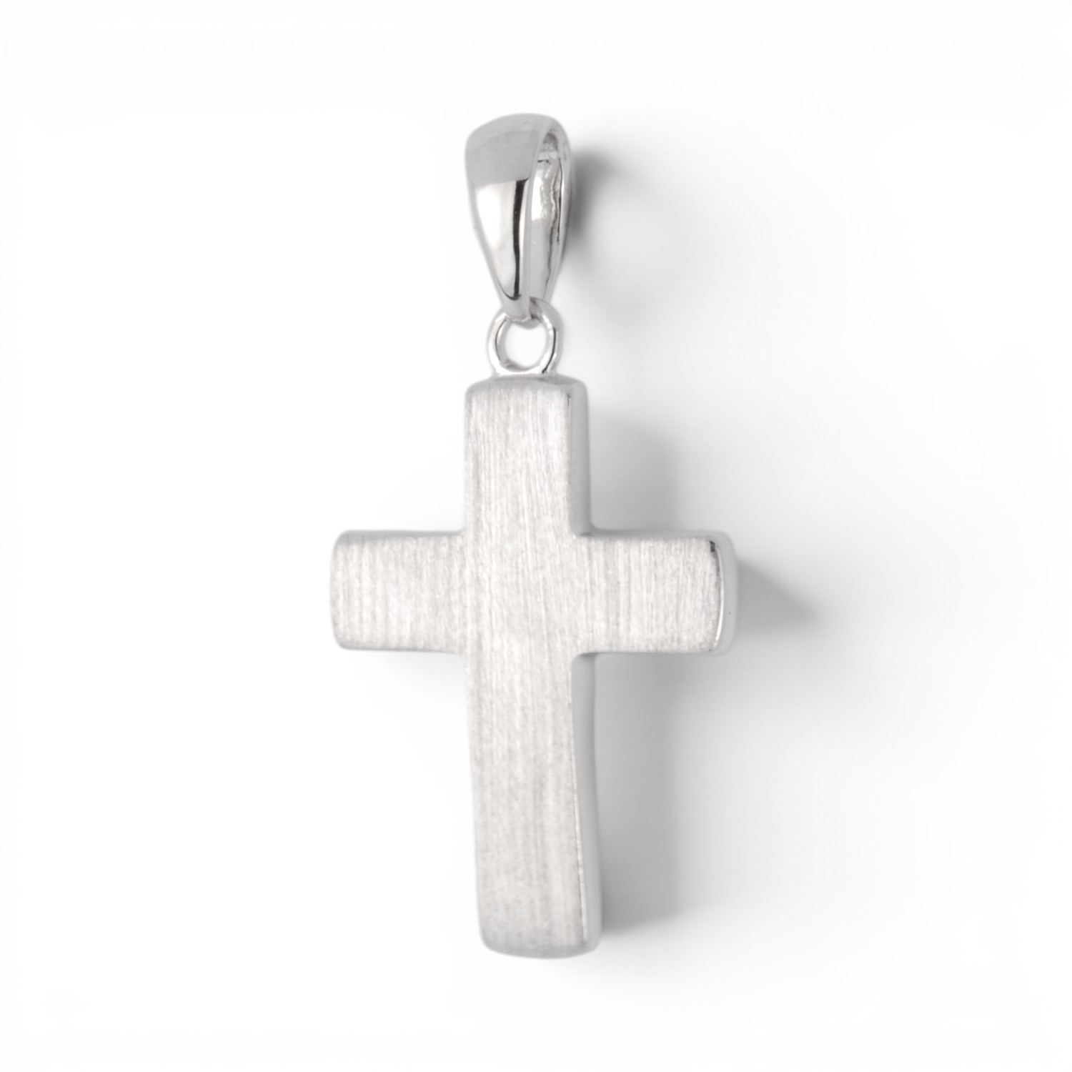 Schmidt Kreuz Anhänger aus 925 Silber für Damen, Herren und Kinder, matt, 22,2x14,3mm, silberfarben