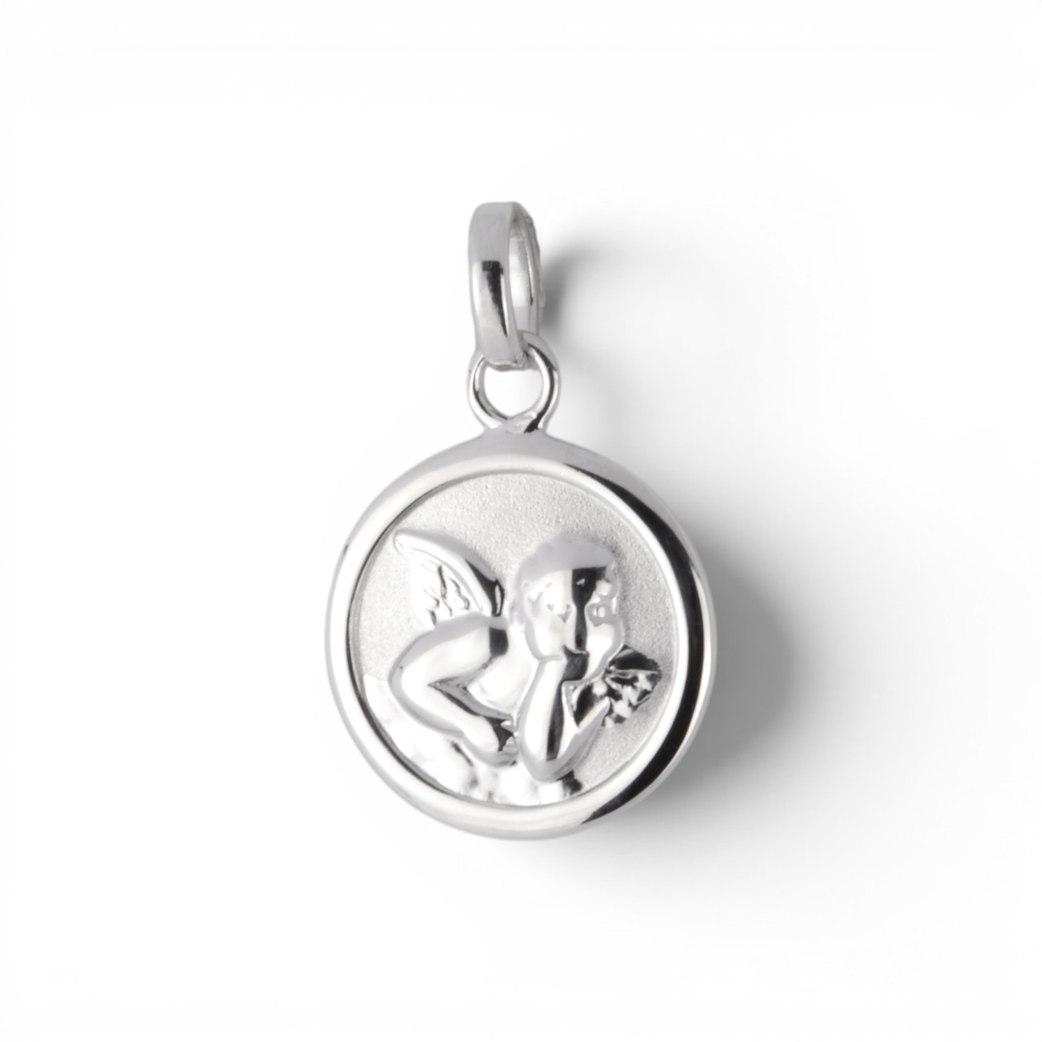 Schmidt Anhänger Schutzengel aus 925 Silber für Damen und Kinder, Ø 12,1mm, silberfarben