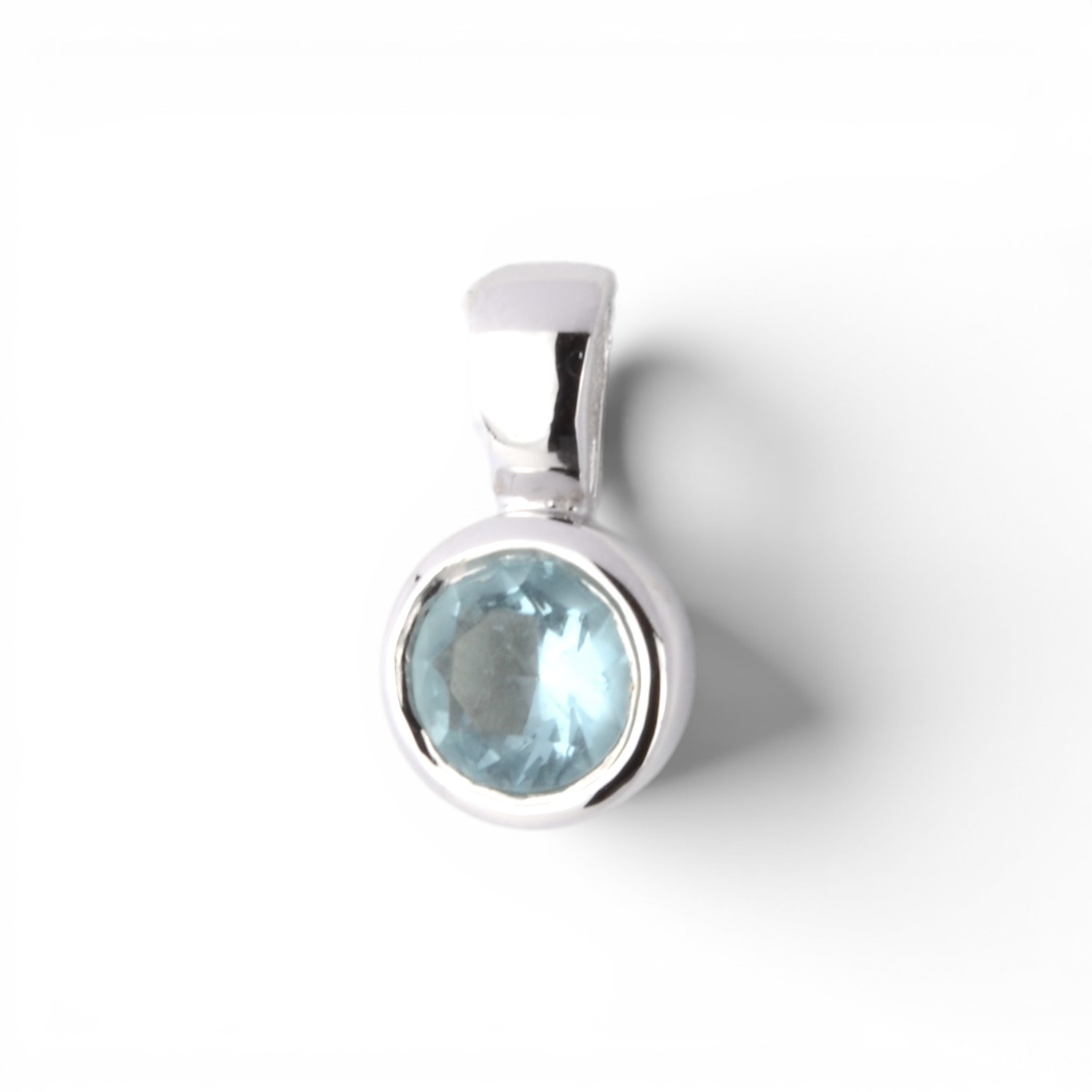 Schmidt Anhänger für Damen & Kinder aus 925 Silber mit blauem Zirkonia, 12,2x7mm, silberfarben