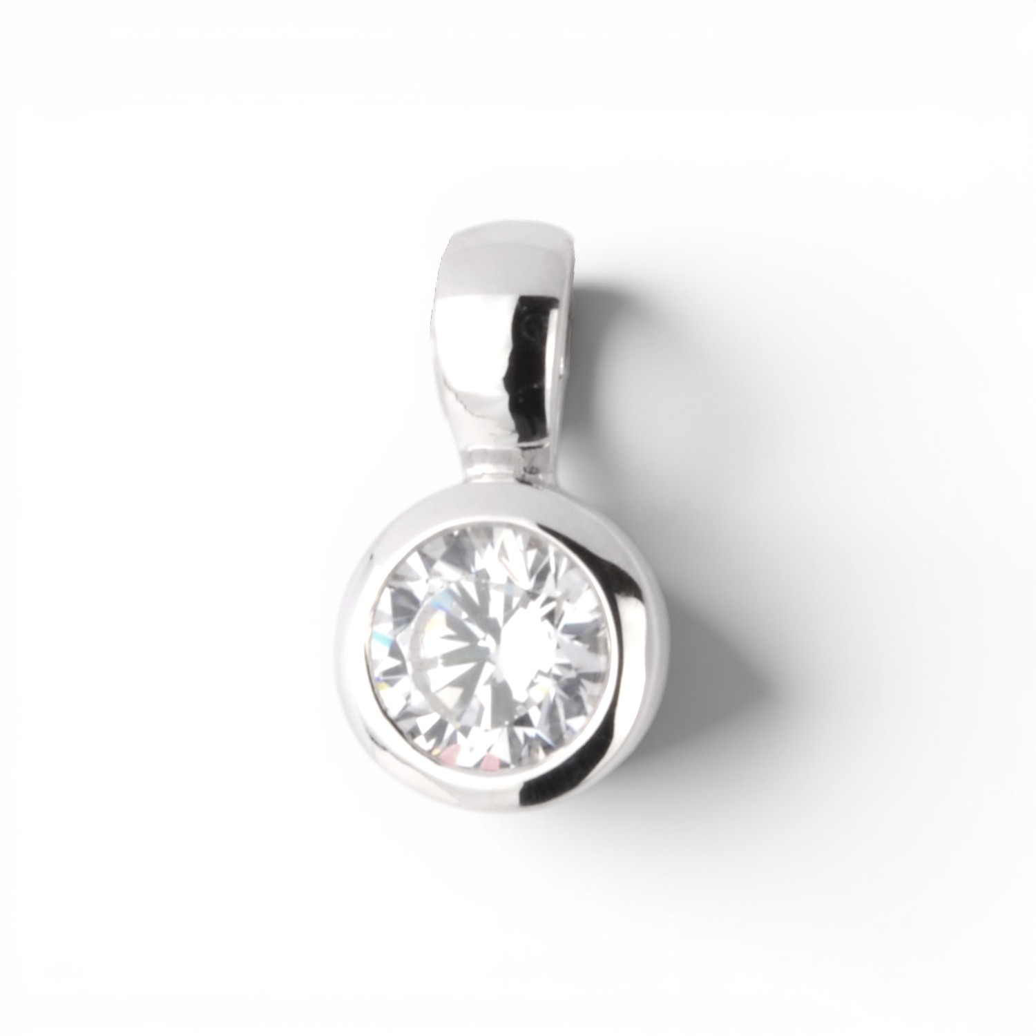 Schmidt Anhänger aus 925 Silber mit Zirkonia für Damen und Kinder, silberfarben, 12,2x7mm