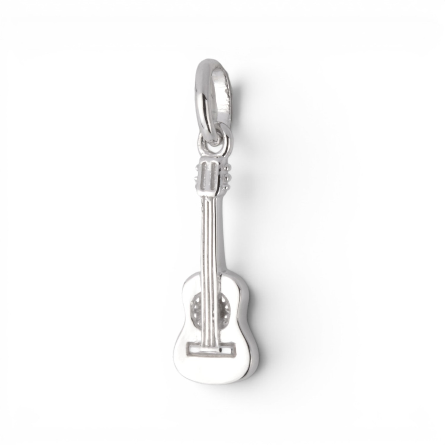 Schmidt Gitarre Anhänger aus 925 Silber für Damen, Herren und Kinder, 18,8x6,5mm, silberfarben