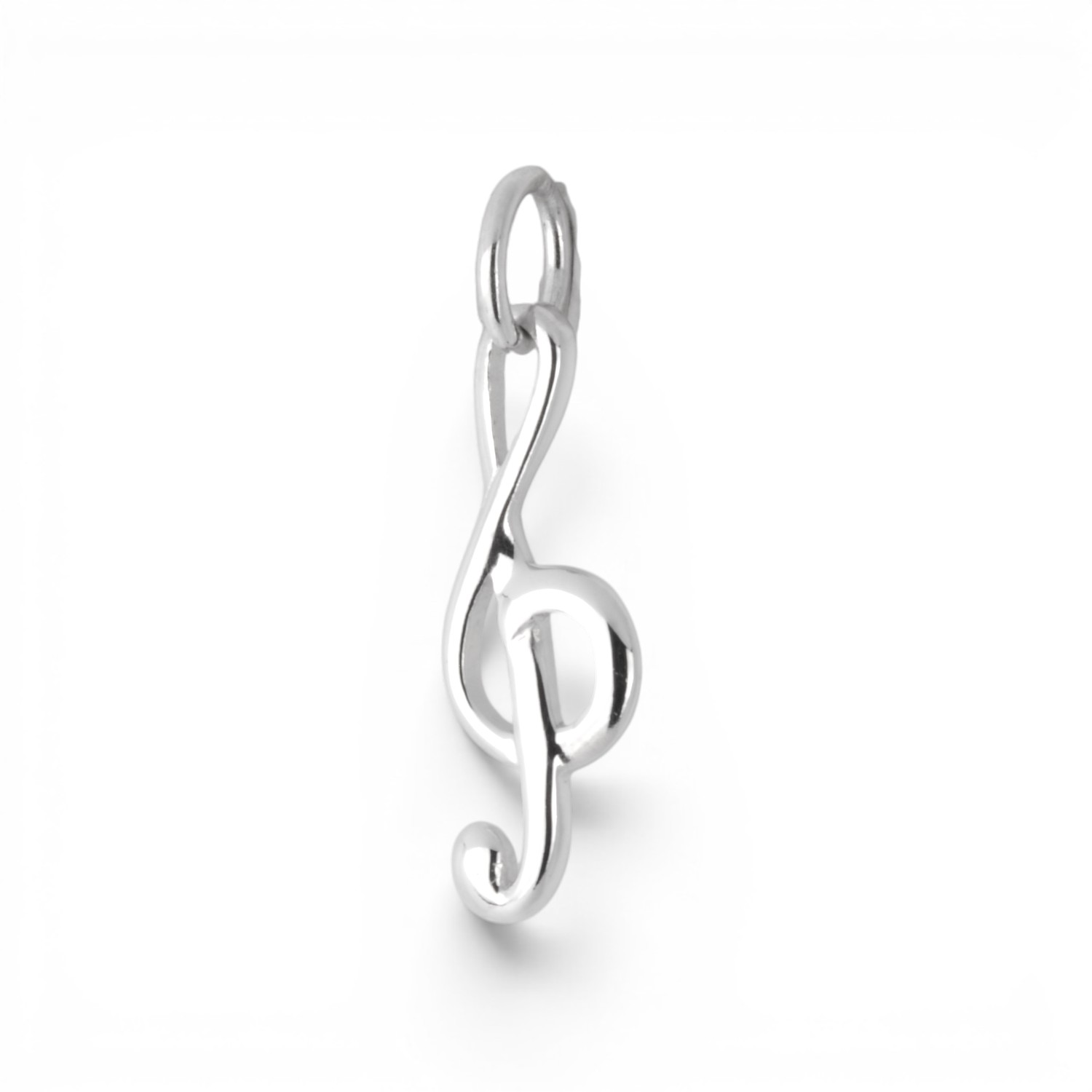 Schmidt Notenschlüssel Anhänger aus 925 Silber für Damen und Kinder, 17,4x6,4mm, silberfarben