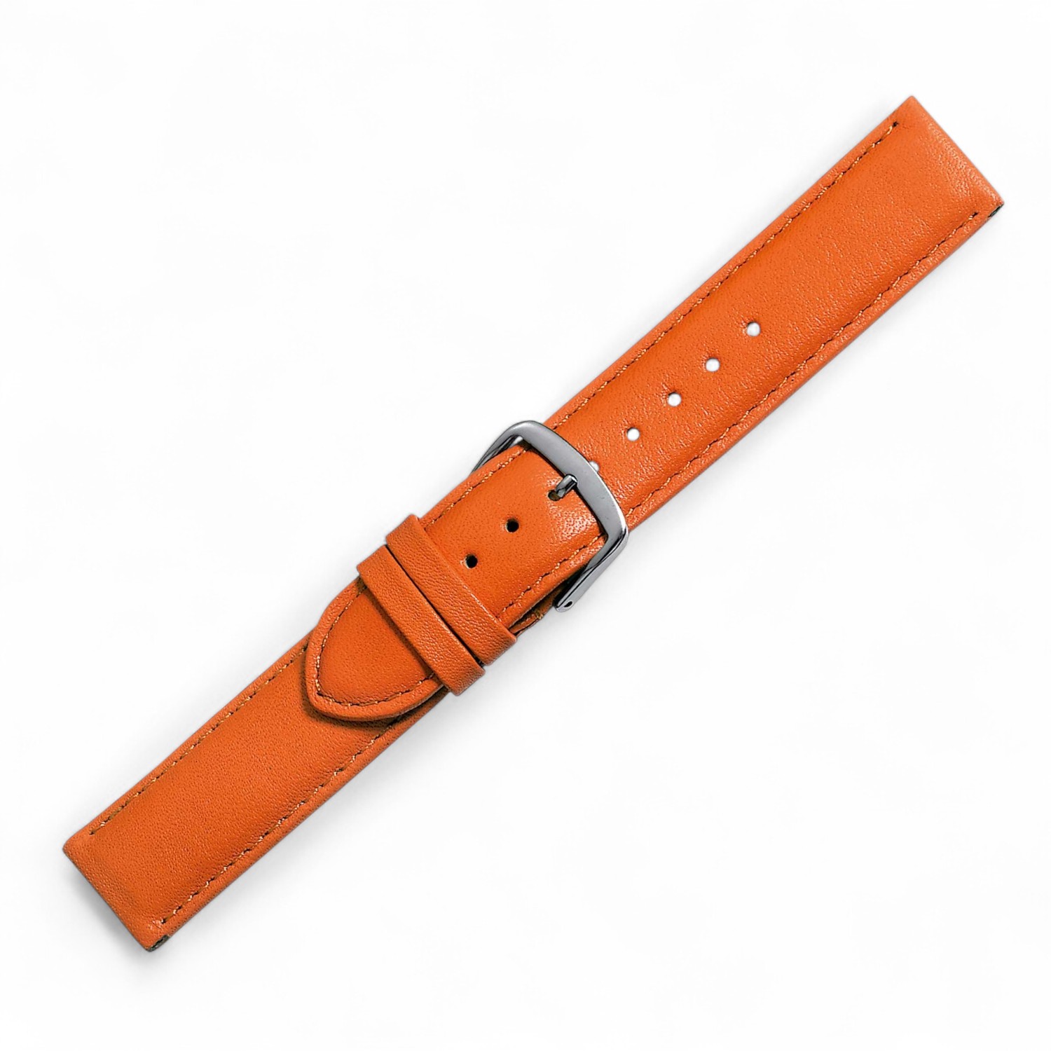 Schmidt Damen Uhrenarmband aus weichem, mattem Kalbleder in Orange, 14 mm breit, leicht gepolstert
