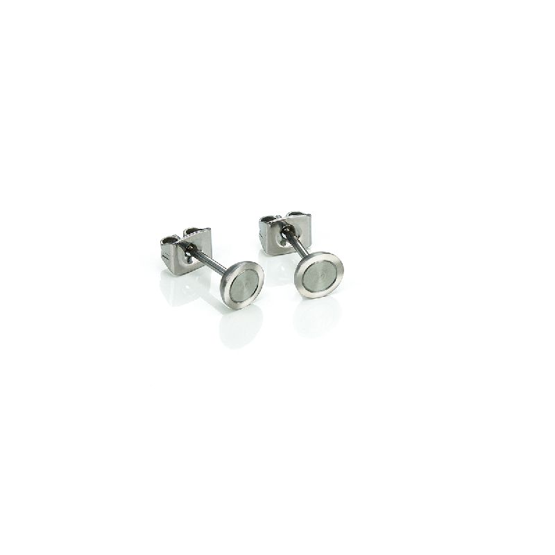 Boccia Ohrstecker aus Titan für Damen, silberfarben, Ø 6mm – eleganter Ohrschmuck für jeden Anlass