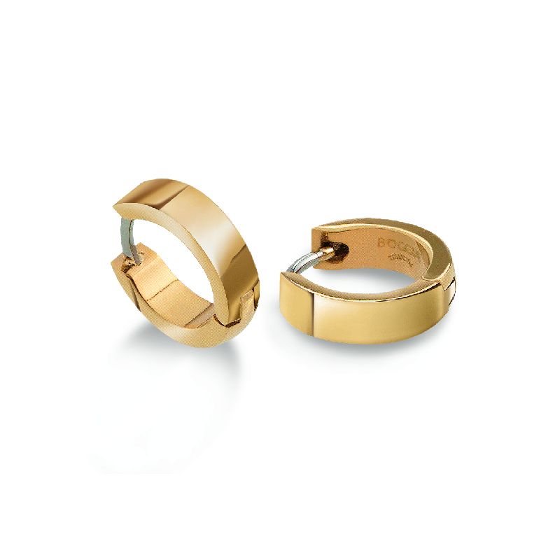 Boccia Creolen aus vergoldetem Titan für Damen, Ø 13mm, eleganter Ohrschmuck in Goldfarben