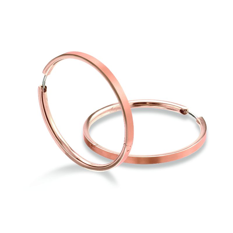 Boccia Damen Creolen in Roségold, Titan, Ø 40mm – Rose Vergoldet