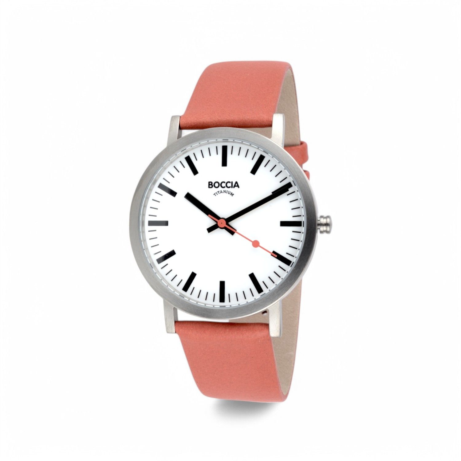 Boccia STATION WATCH Titan - Unisex Armbanduhr, Lederband, 36mm, Wasserdicht 5 Bar