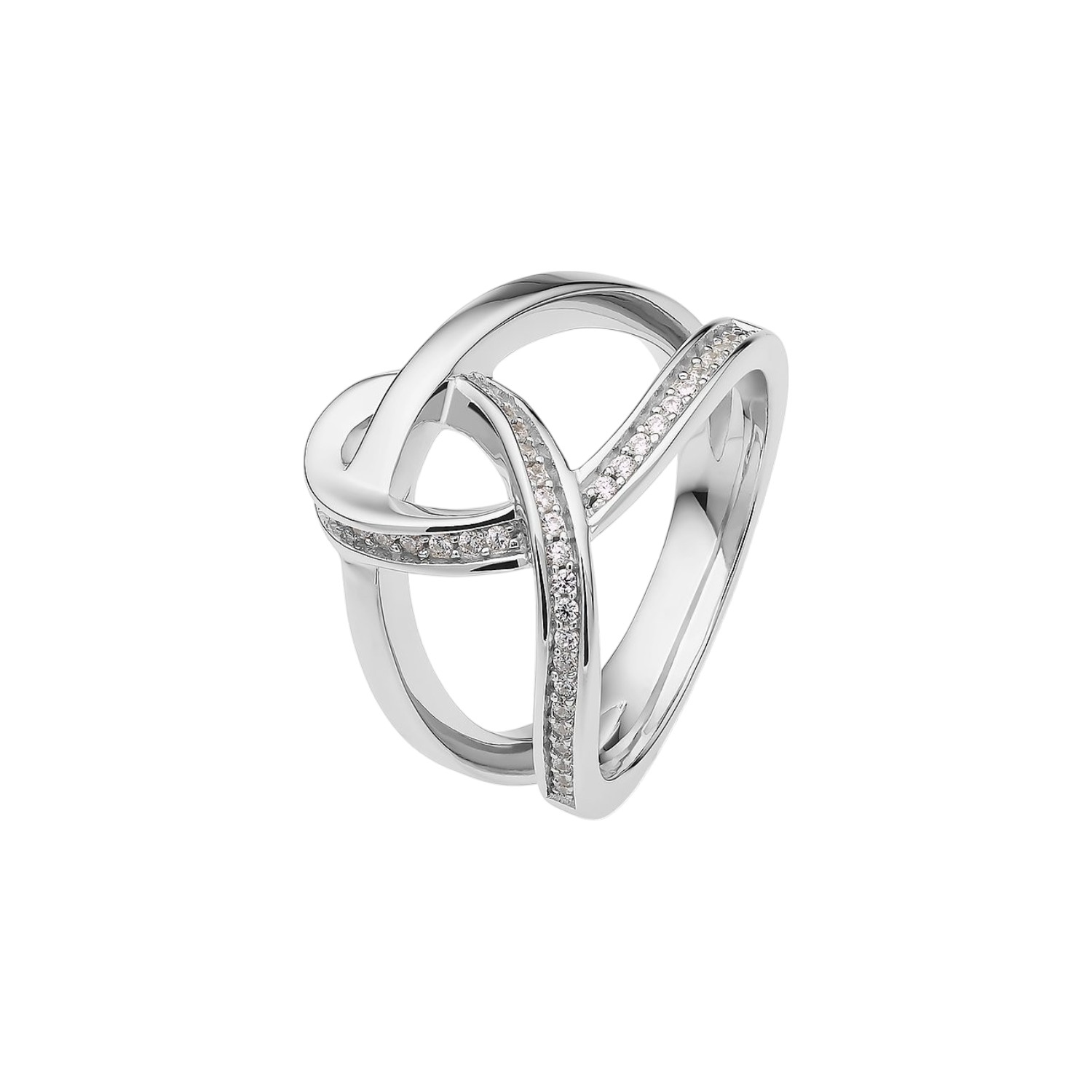 Damenring INFINITY aus 925er Silber mit Zirkonia von JETTE – eleganter Silberring in Größe 61