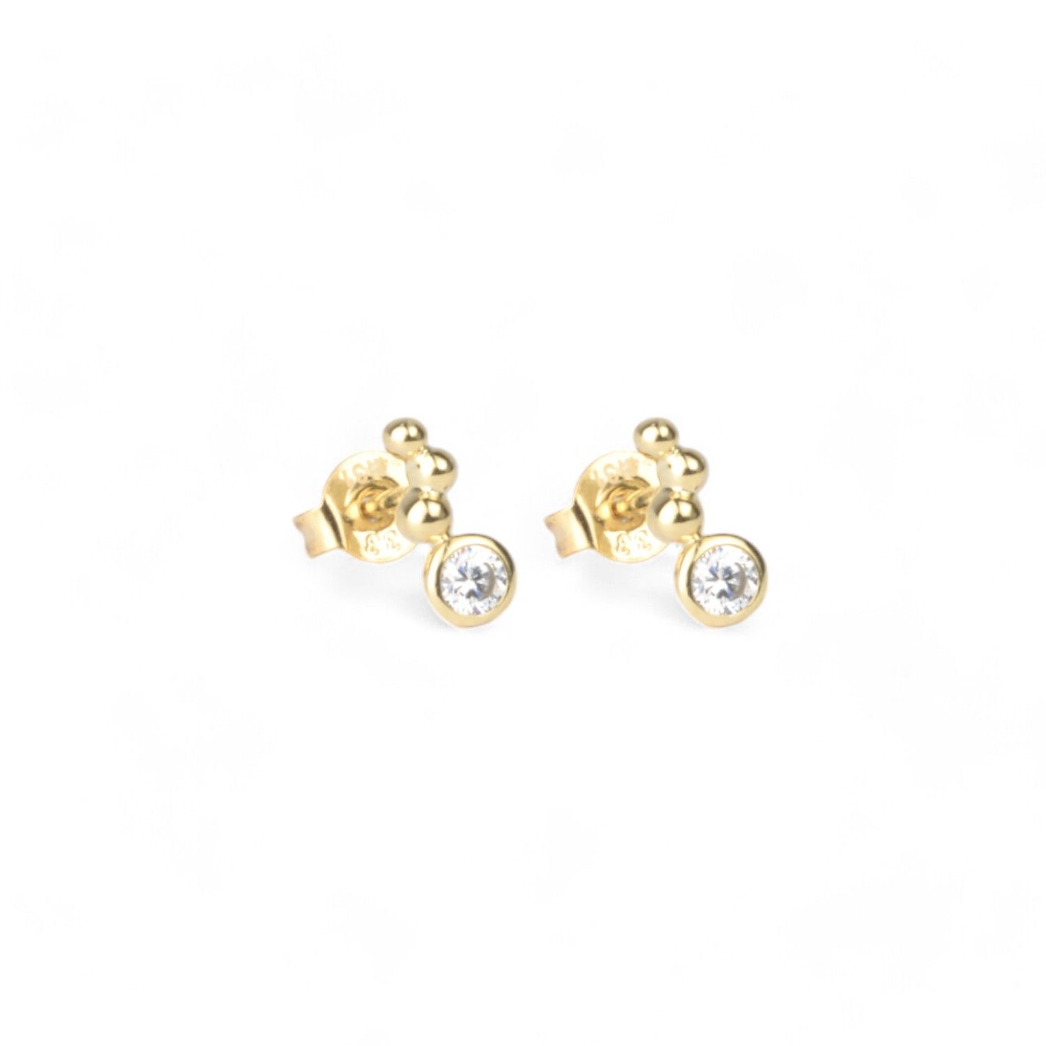 Schmidt Ohrstecker Damen aus 333 Gold mit Zirkonia, goldfarben, 8x3,4mm, eleganter Ohrschmuck