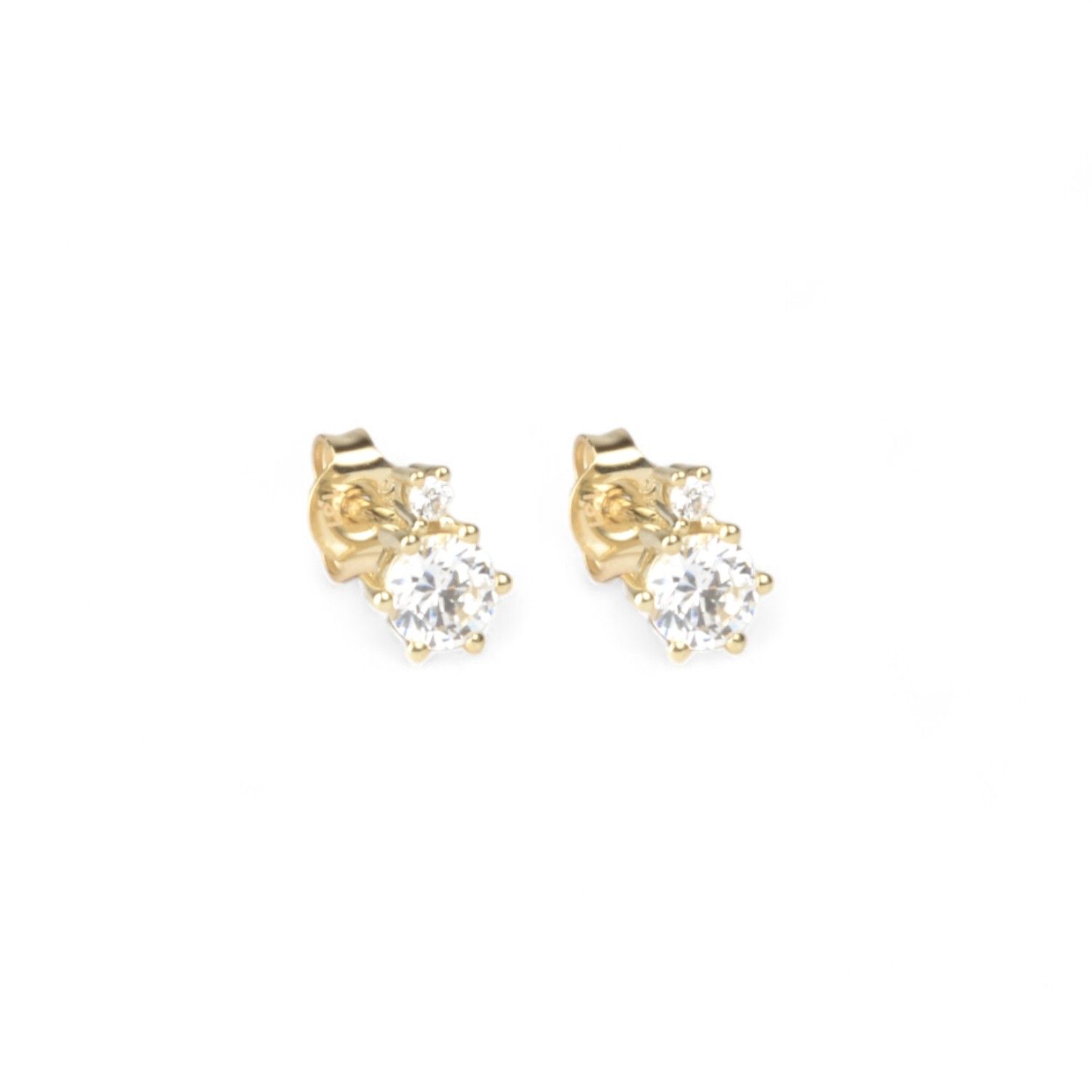 Schmidt Ohrstecker Damen aus 333 Gold mit Zirkonia, goldfarben, 6,8x5,2mm, eleganter Ohrschmuck