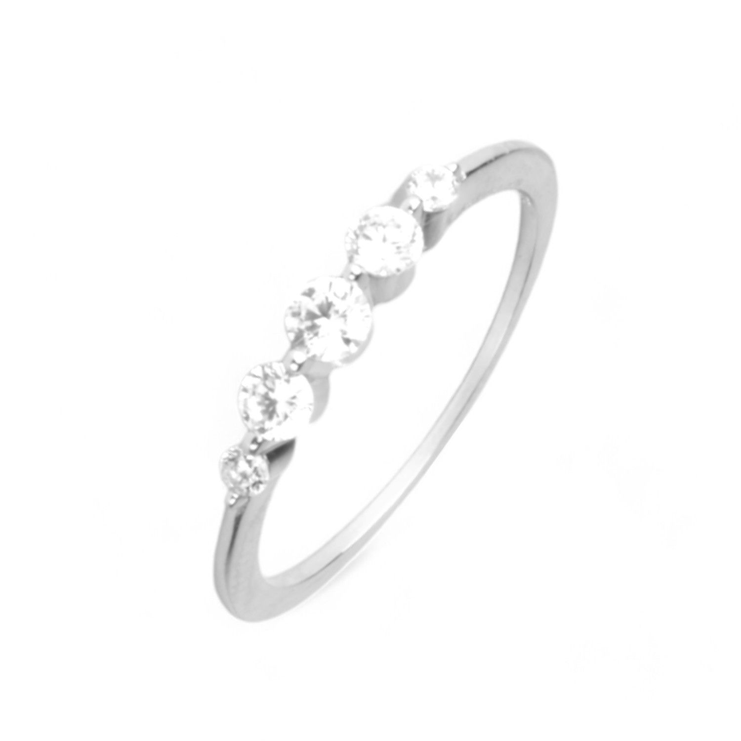 Schmidt Damenring aus 925 Silber mit Zirkonia, silberfarben, Ringgröße 50