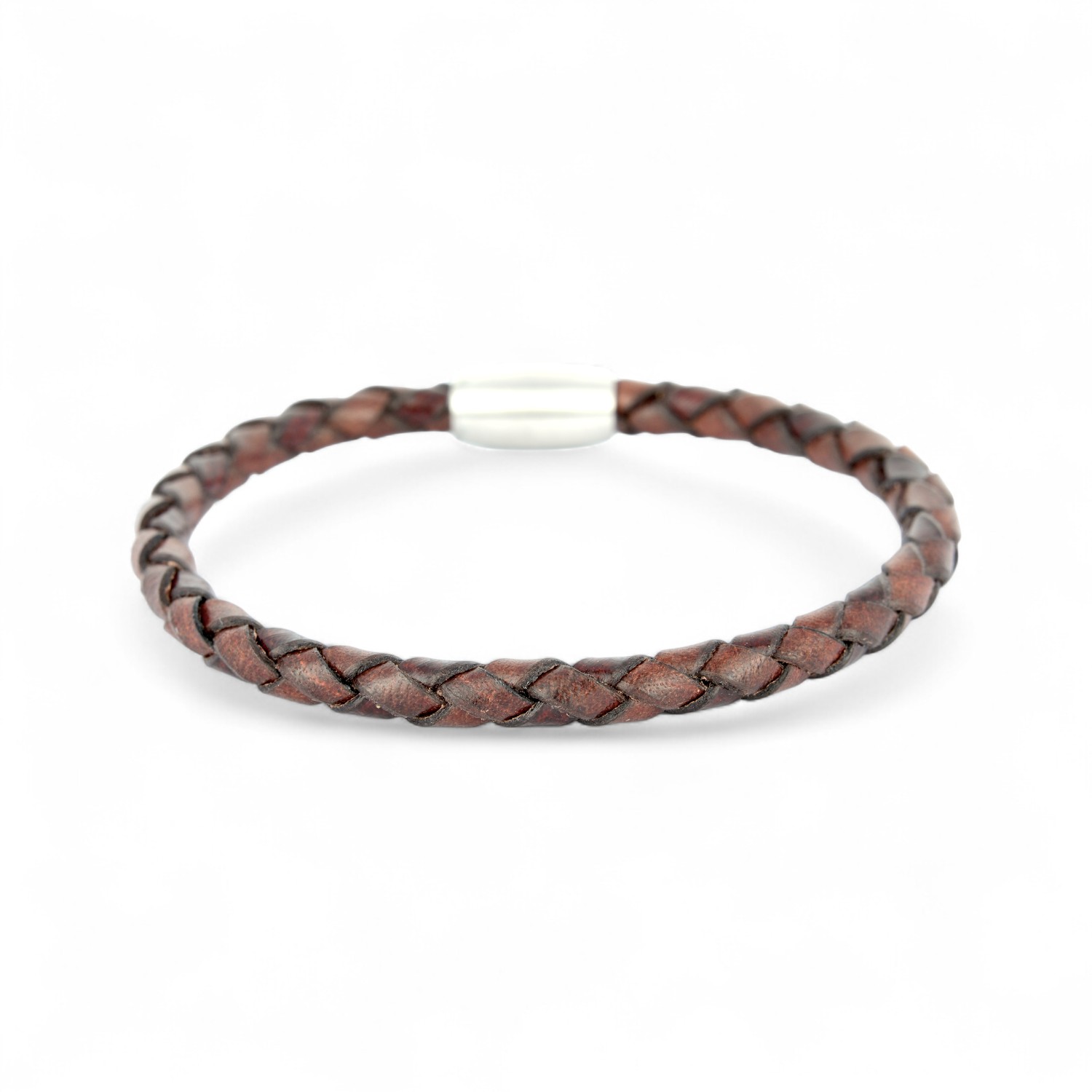 Schmidt Herren Lederarmband 19cm braun mit Edelstahl-Elementen – stilvoller Armschmuck für jeden Anlass