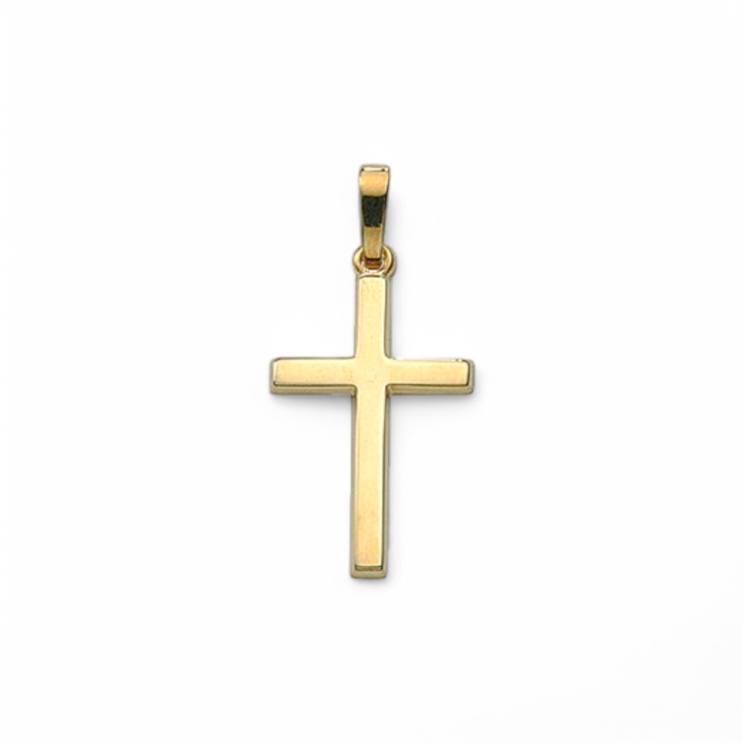Schmidt Kreuz Anhänger aus 585 Gold für Damen, Herren und Kinder, 19,5x12,8mm, goldfarben