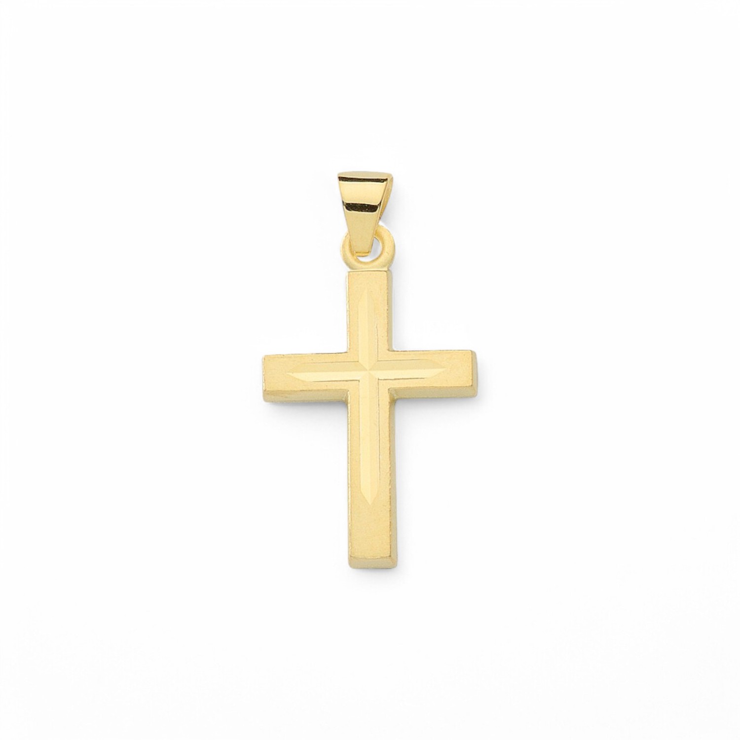 Schmidt Kreuz Anhänger aus 333 Gold für Damen, Herren und Kinder, goldfarben, 15,3 x 11 mm