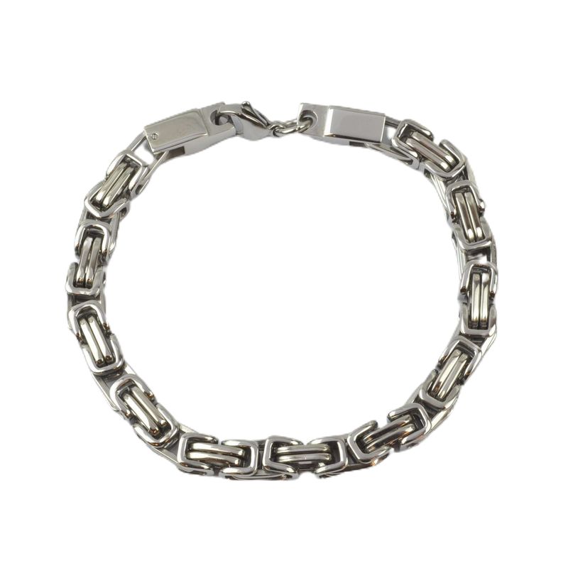 Schmidt Herren Armband Königskette aus Edelstahl, silberfarben, 21 cm, 6,5 mm - stilvoller Armschmuck